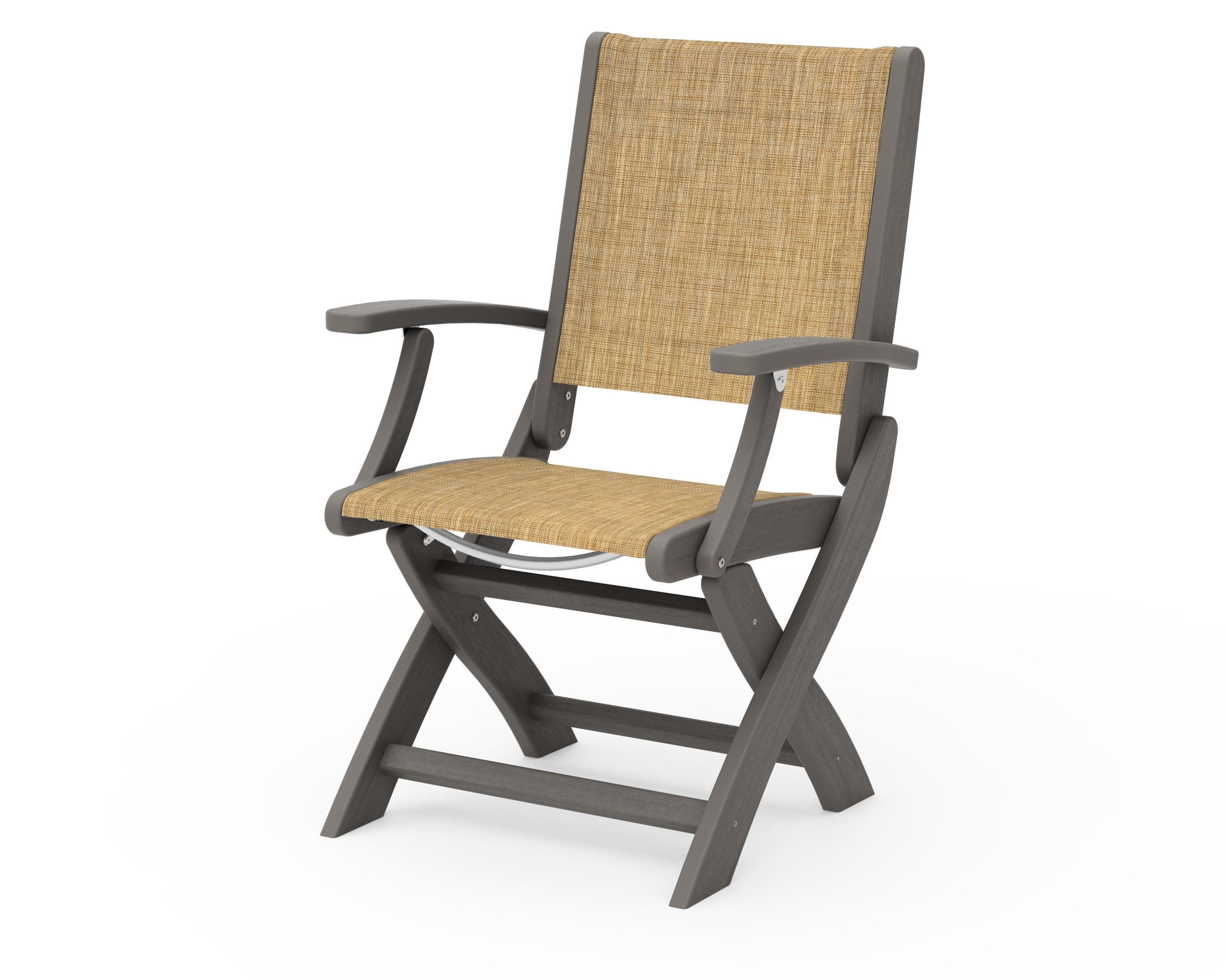 Coastal Folding Chair in Driftwood / Burlap Sling