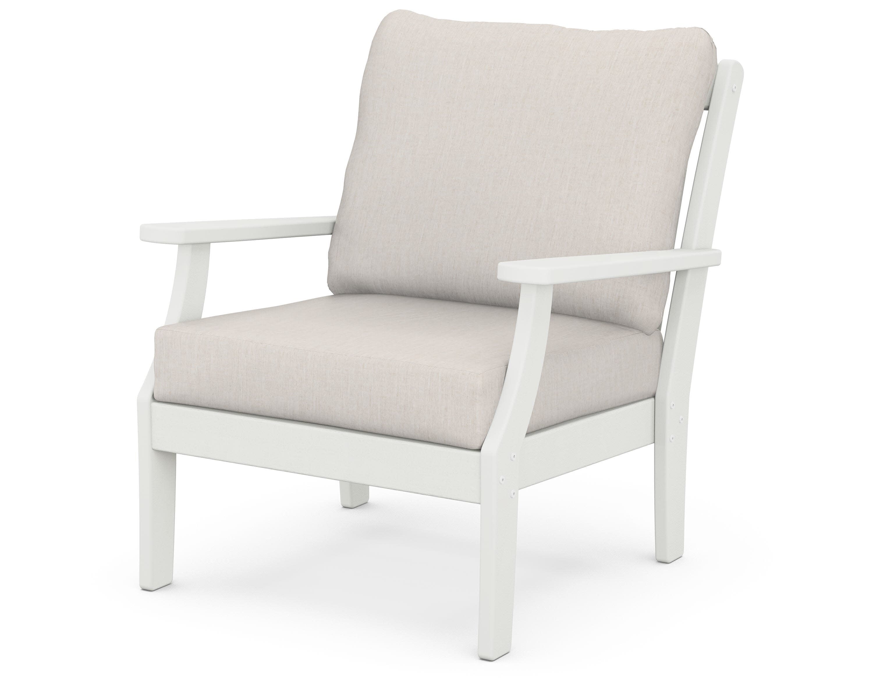 Braxton Deep Seating Chair in Vintage White / Cast Ash