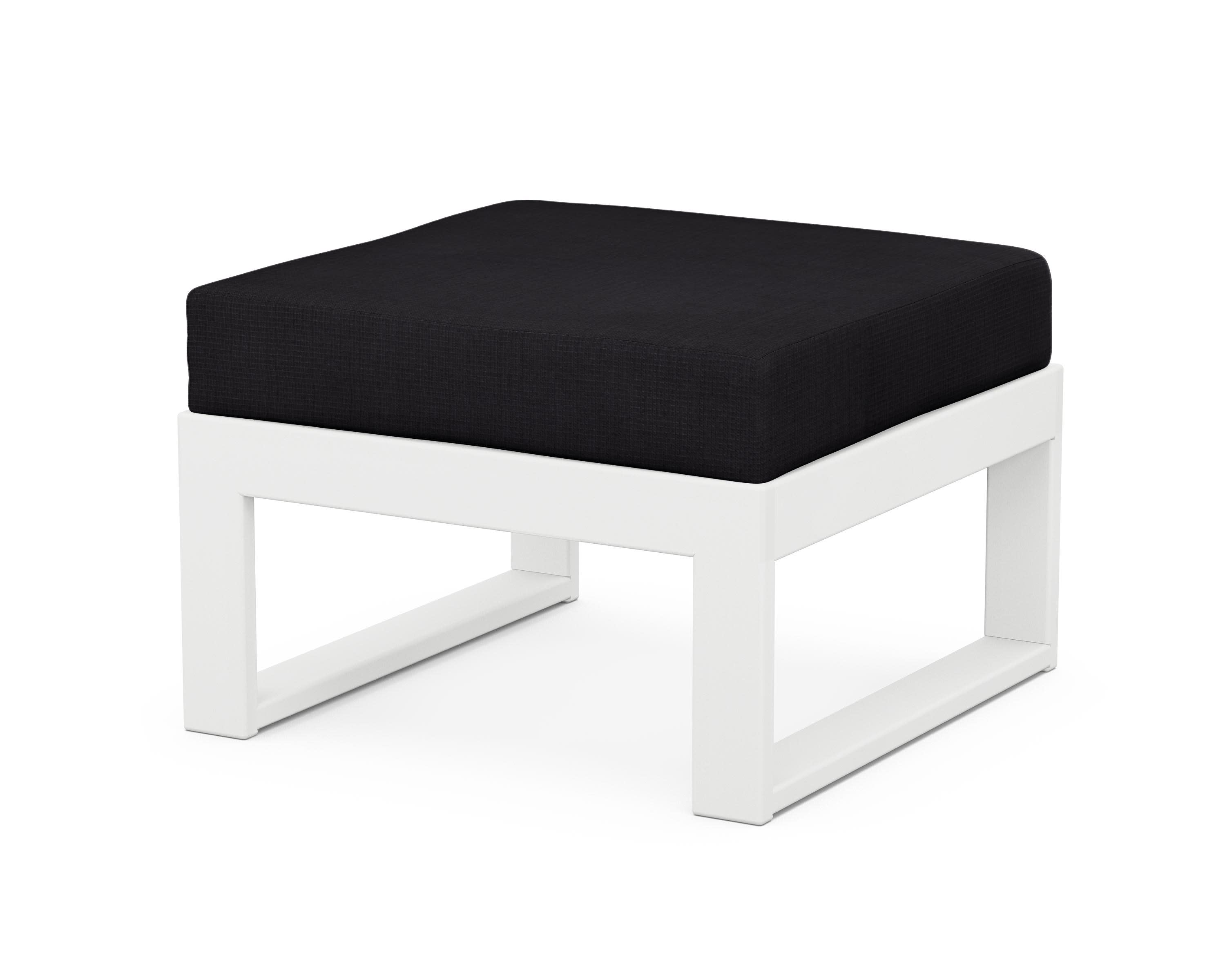 Modular Ottoman - Modern in White / Midnight Linen