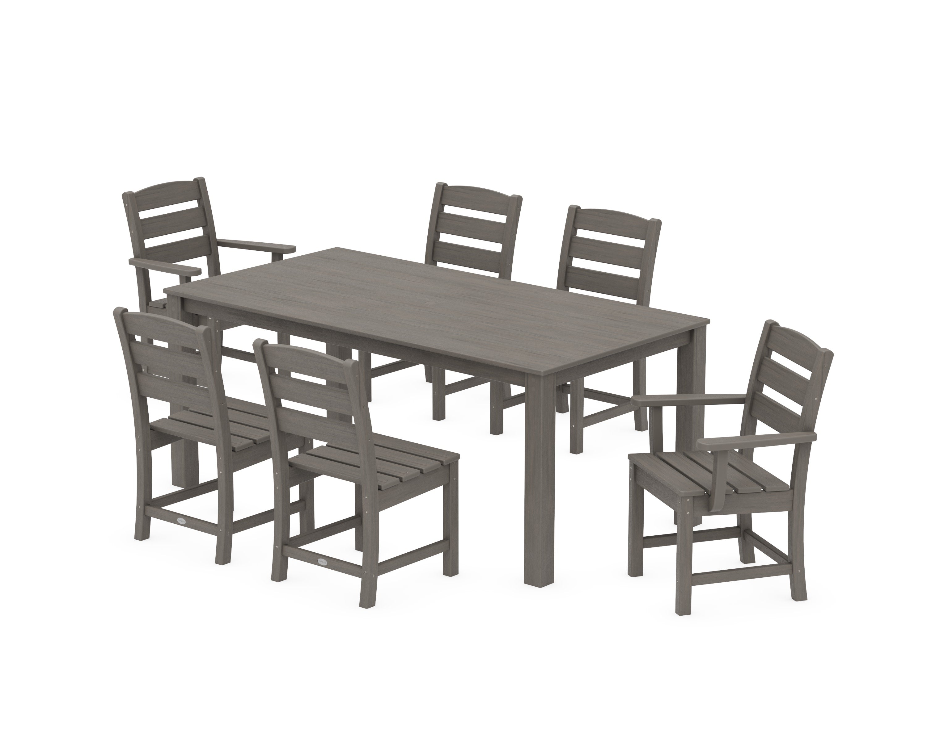 Lakeside 7-Piece Parsons Dining Set in Driftwood