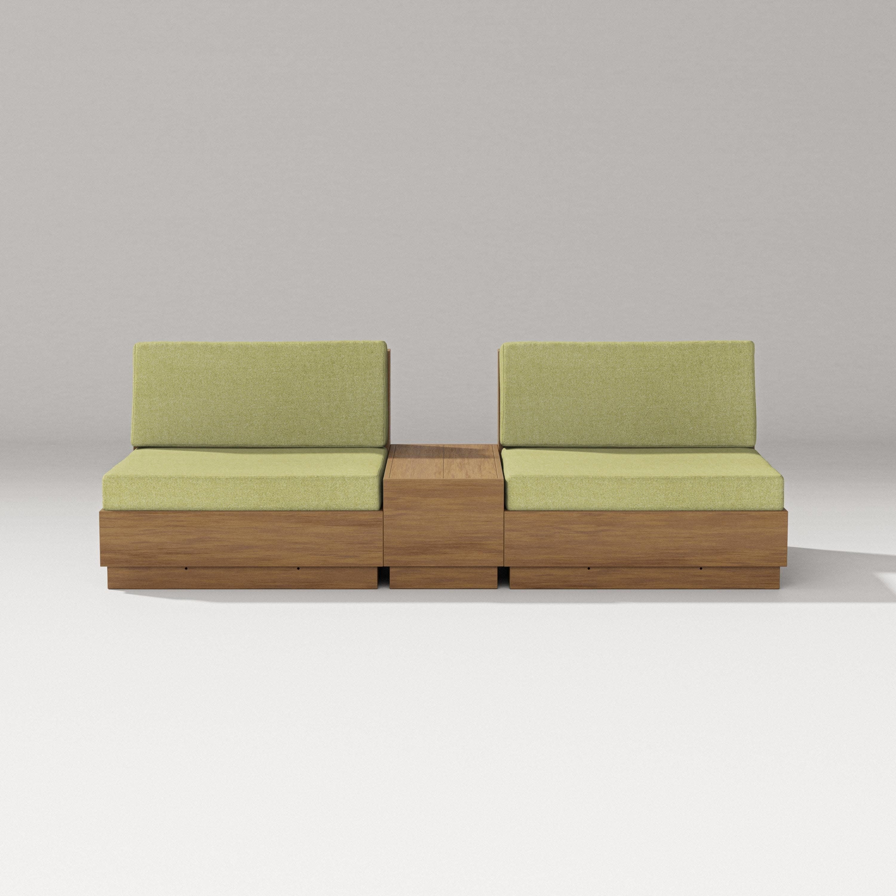 Elevate Lounge Chair Set in Natural / Chartreuse Boucle