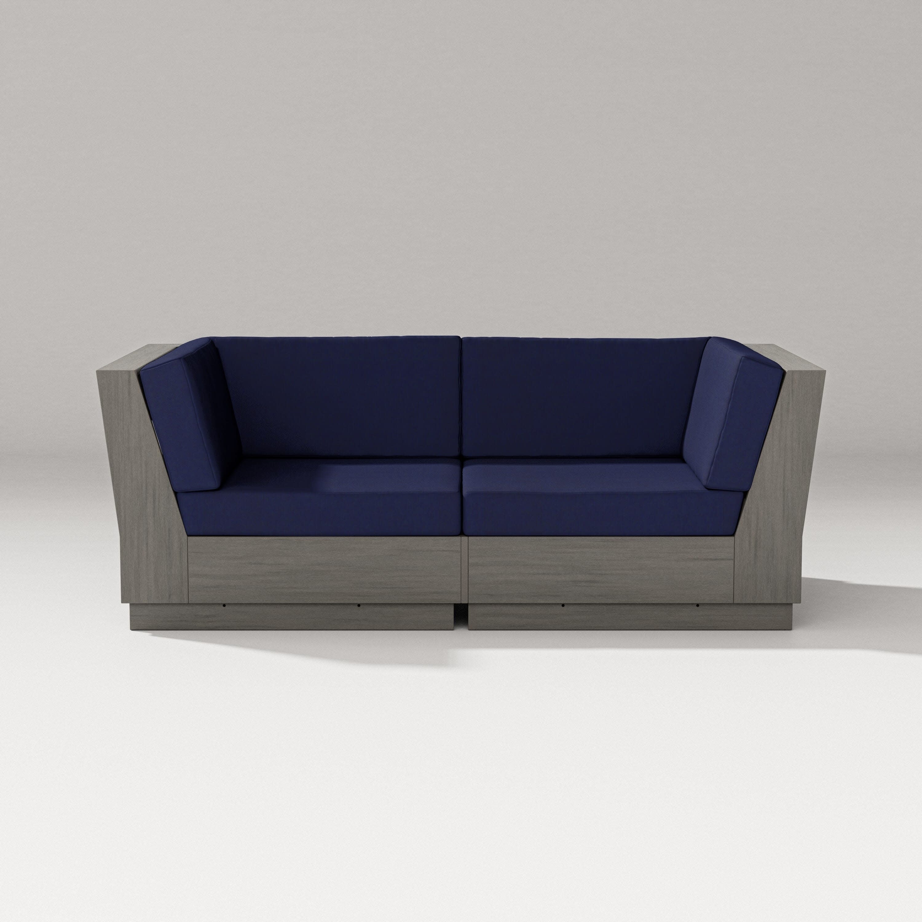 Elevate Loveseat Sectional in Driftwood / Navy