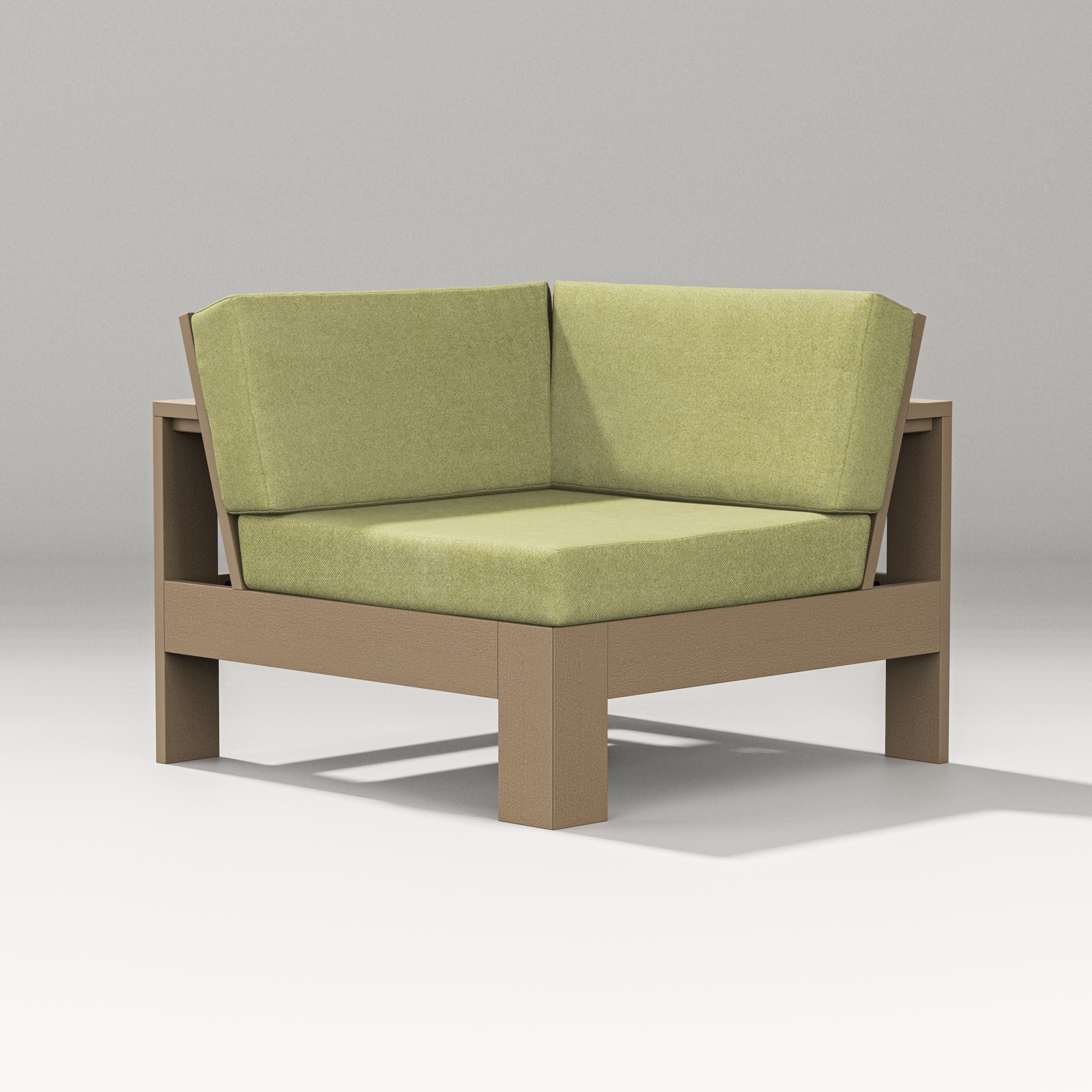 Latitude Modular Corner Chair in Vintage Sahara / Chartreuse Boucle