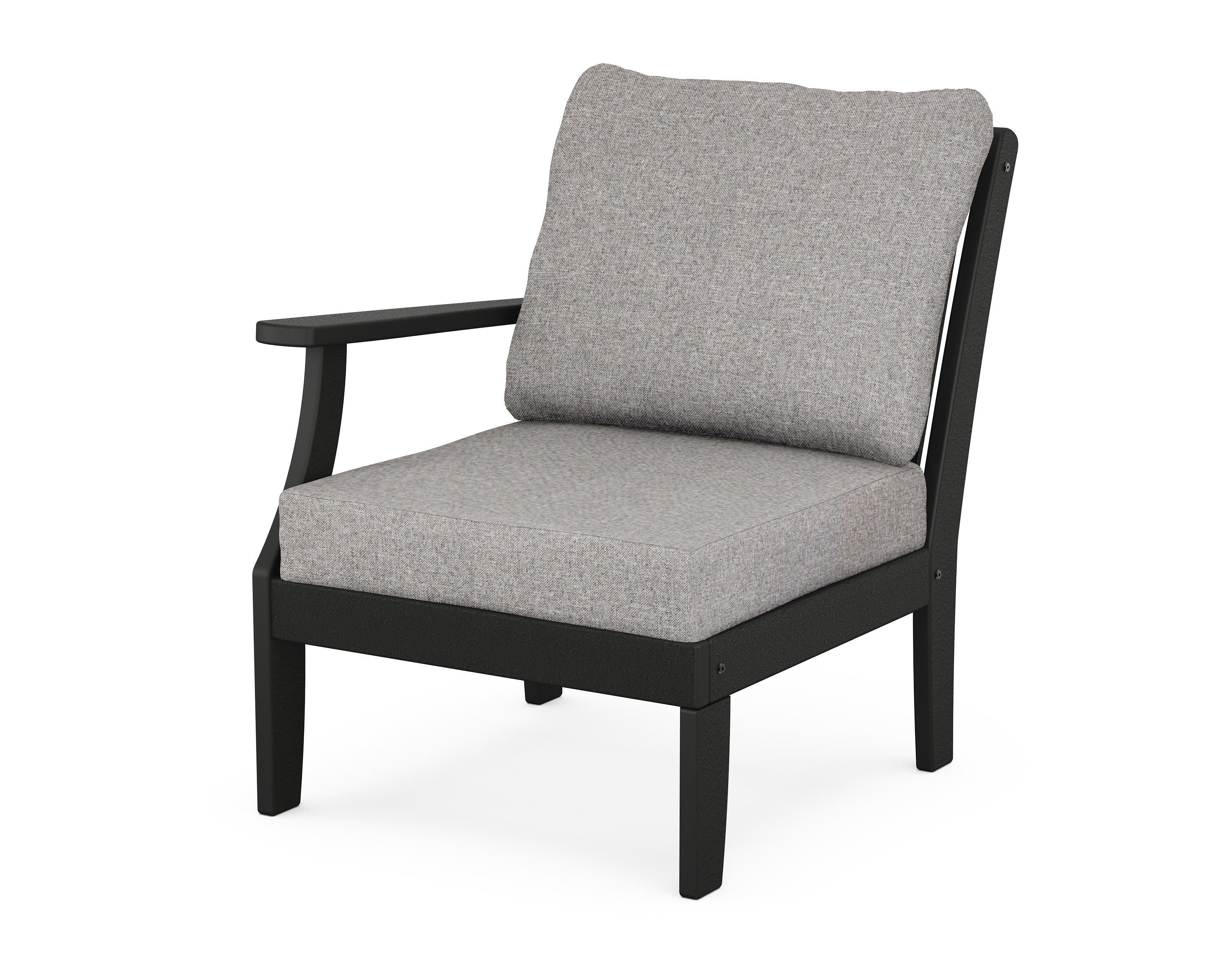 Braxton Modular Left Arm Chair in Black / Grey Mist