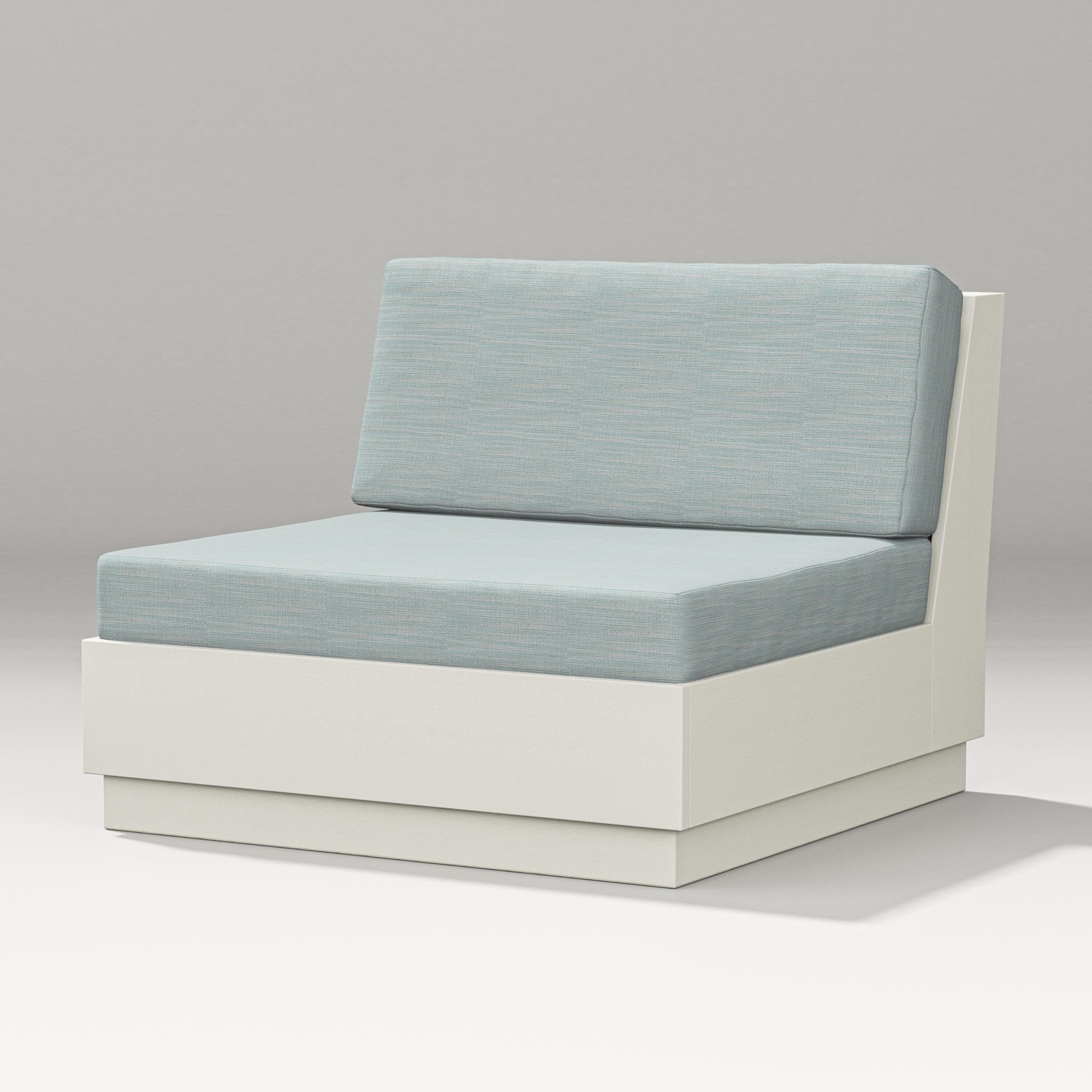 Elevate Modular Armless Chair in Vintage White / Soothe Mist