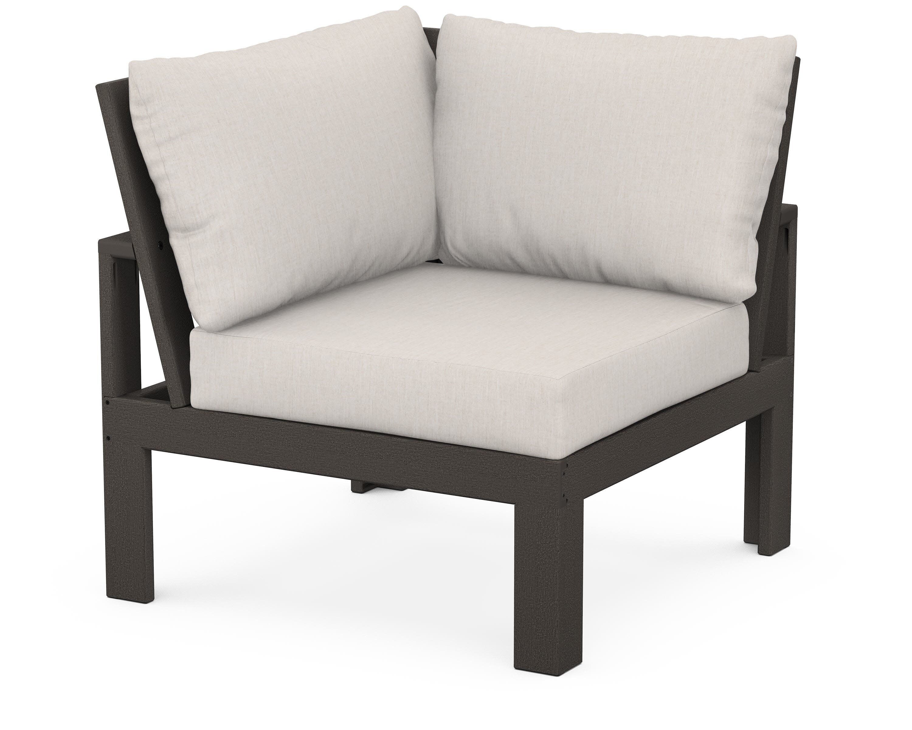 Modular Corner Chair in Vintage Coffee / Cast Ash