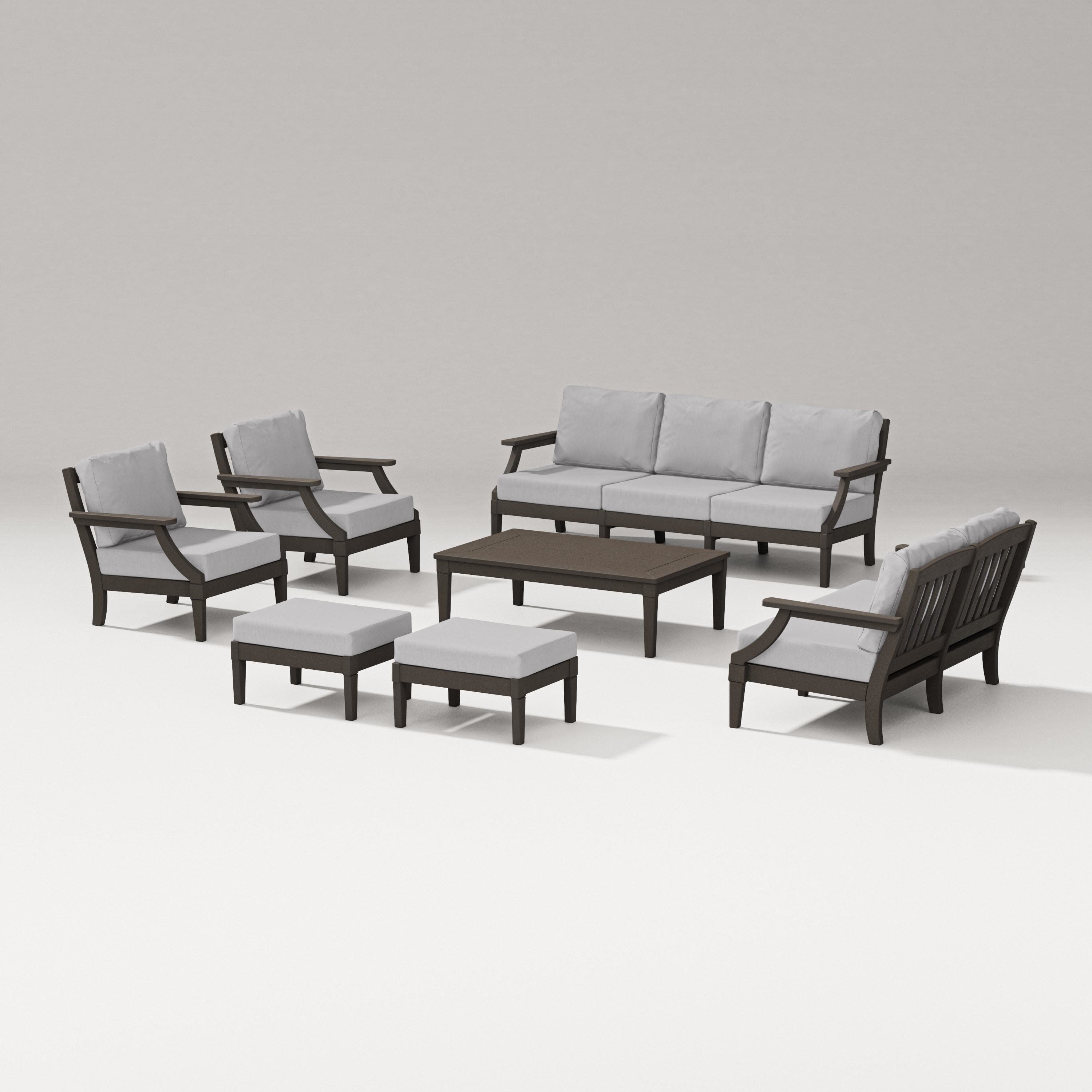 Estate 7-Piece Lounge Sofa Set in Vintage Coffee / Granite