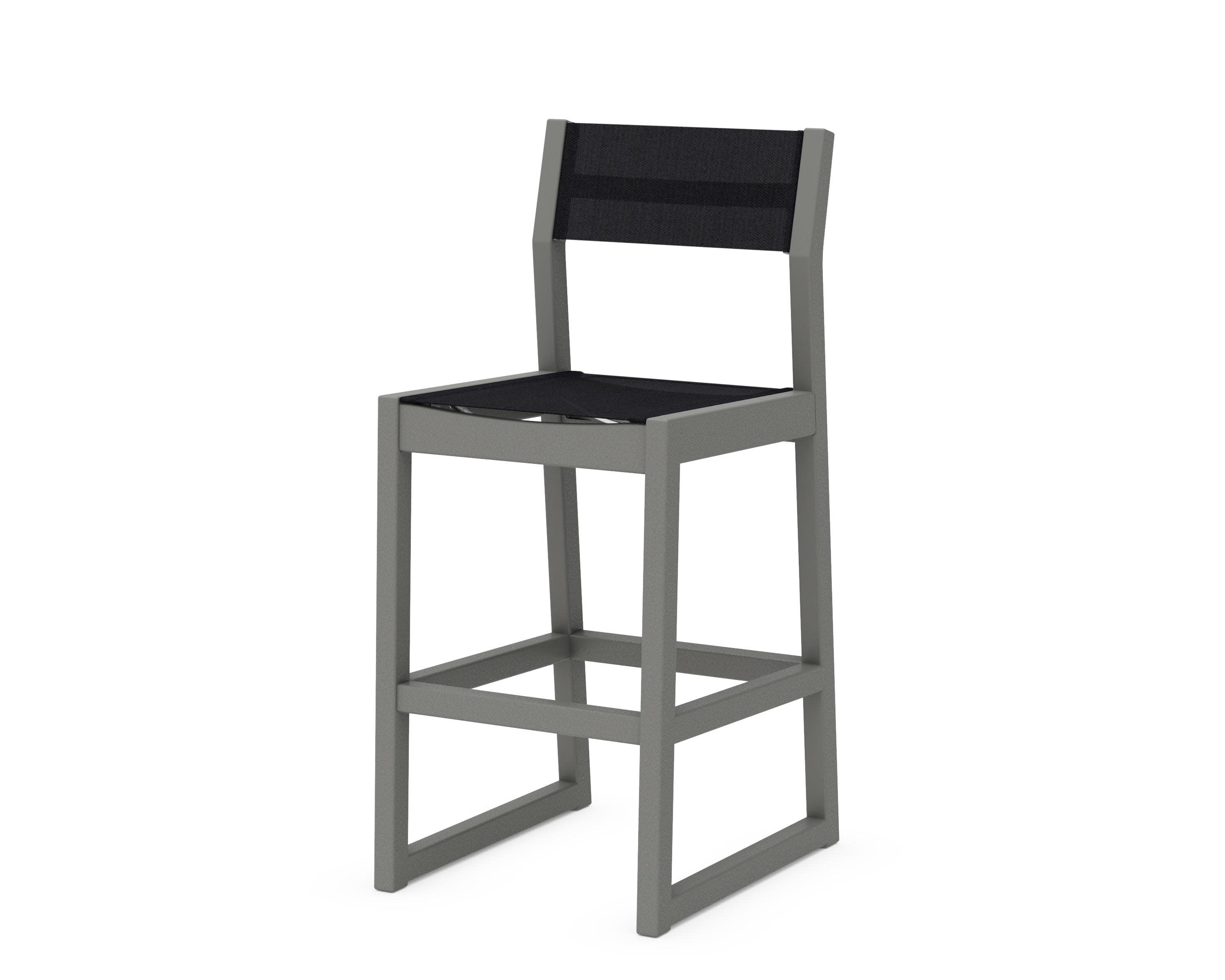 EDGE Sling Bar Side Chair in Slate Grey / Black Sling