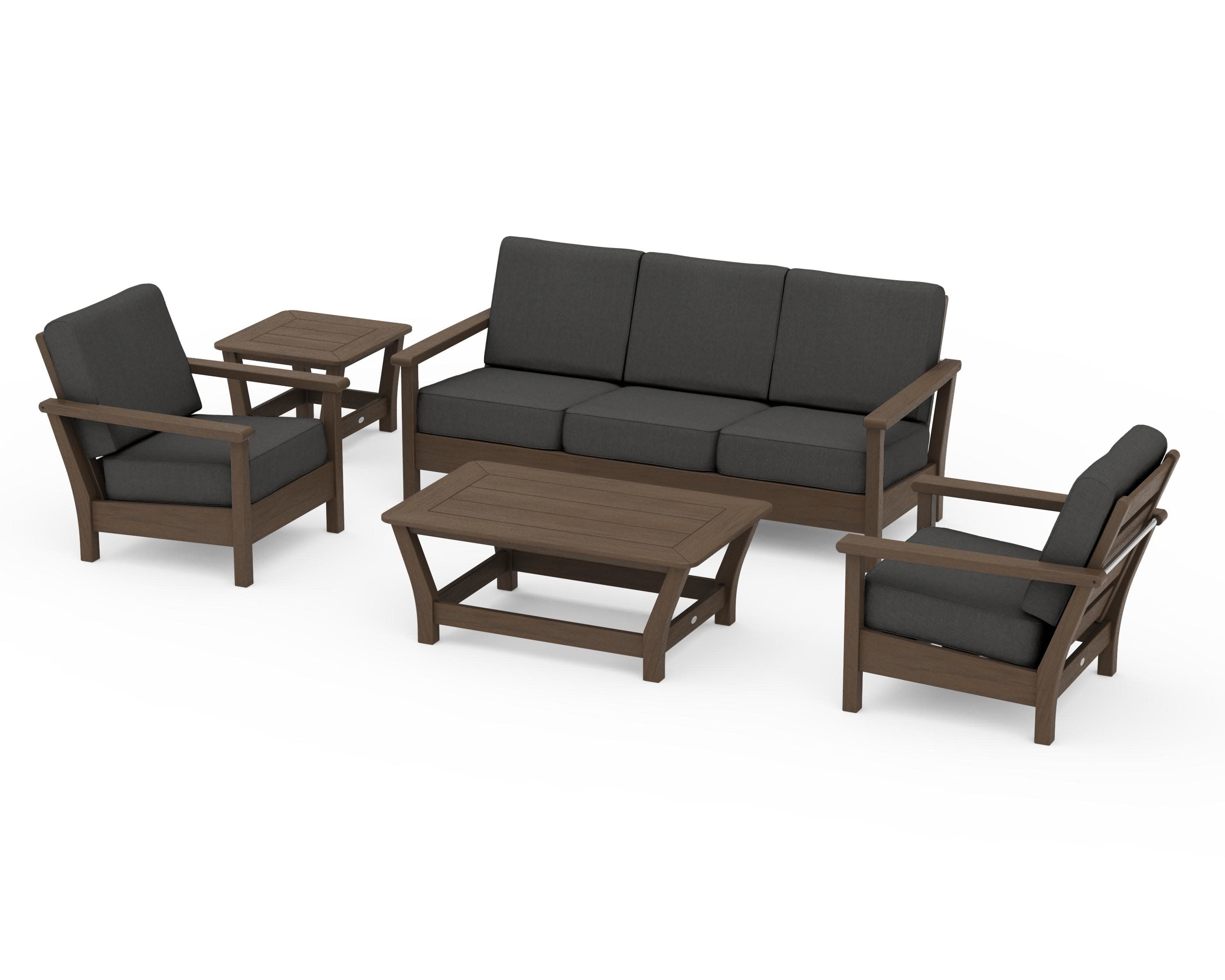 Harbour 5-Piece Deep Seating Set in Kona / Spectrum Carbon