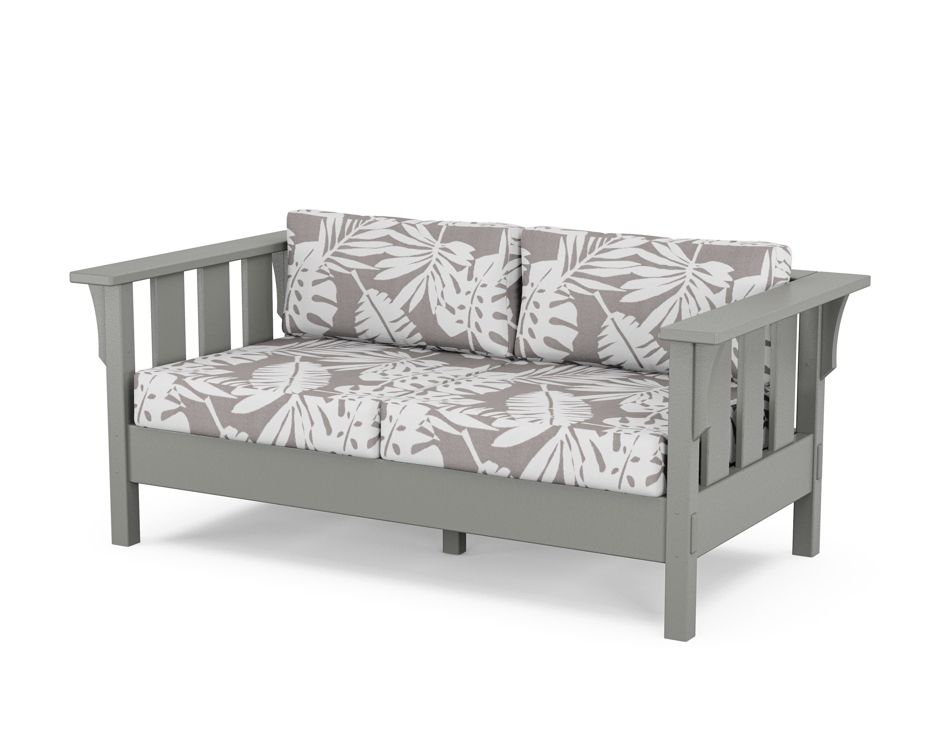 Acadia Deep Seating Loveseat in Slate Grey / Leaf Grey Mist