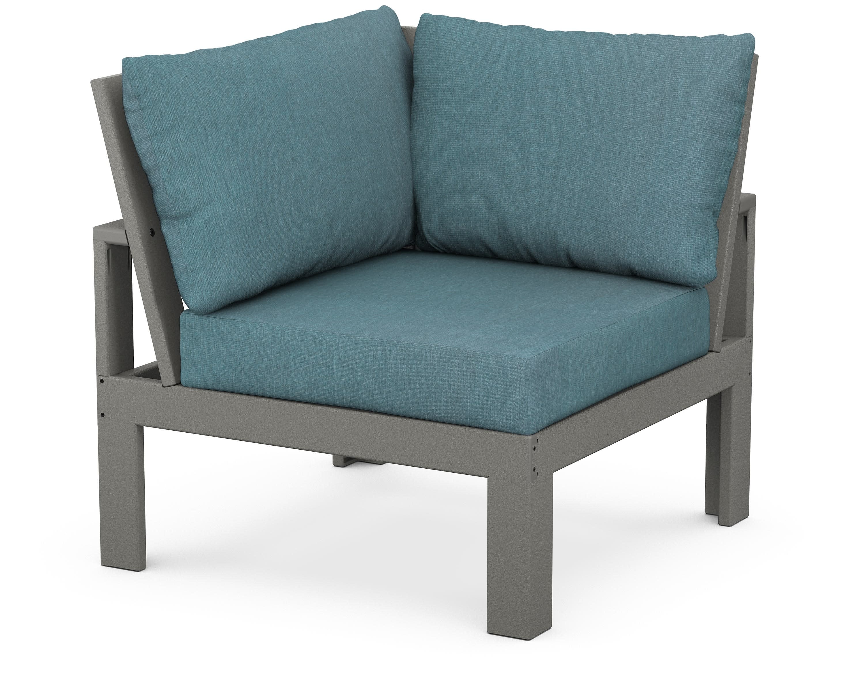 Modular Corner Chair in Slate Grey / Ocean Teal