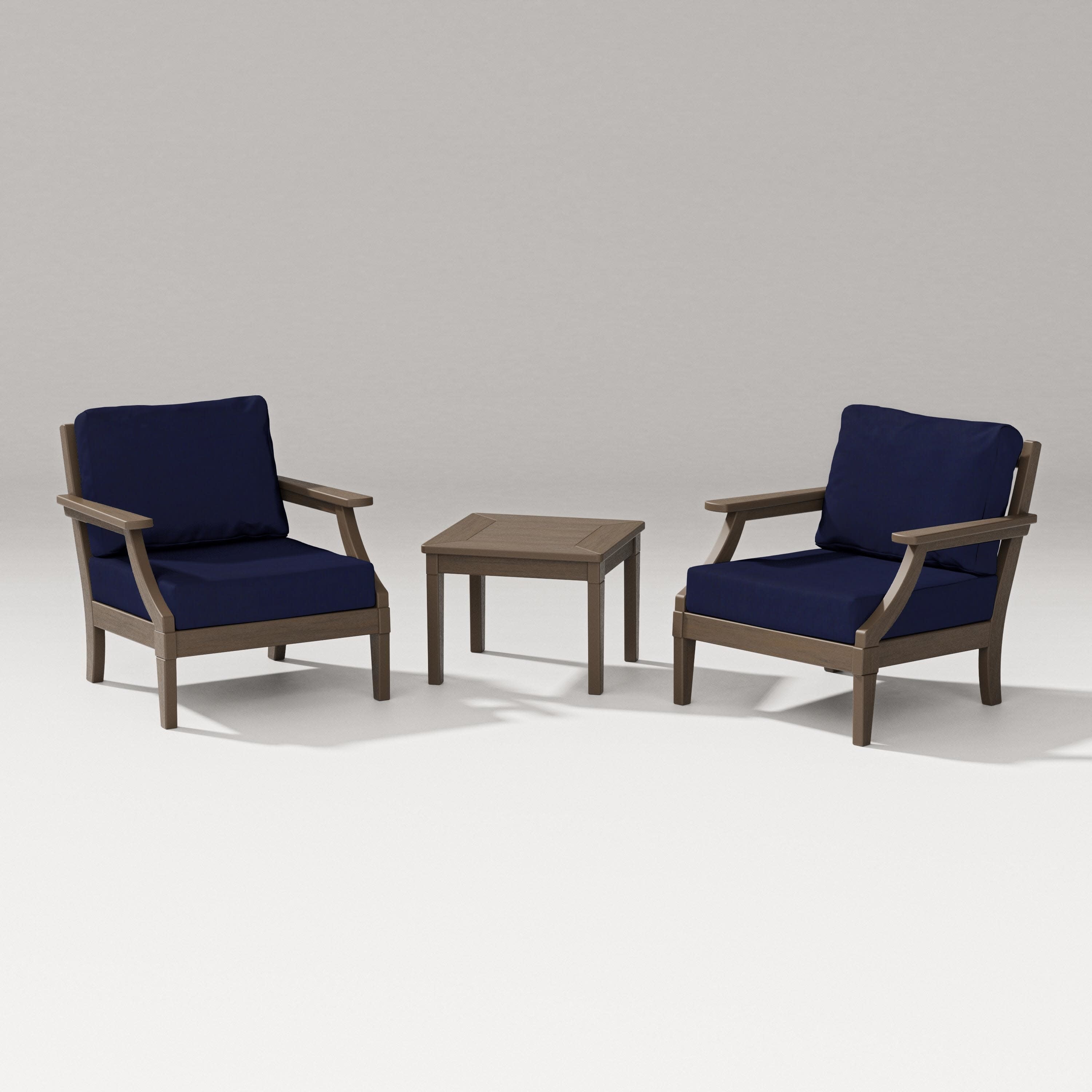 Estate 3-Piece Lounge Chair Set in Kona / Navy