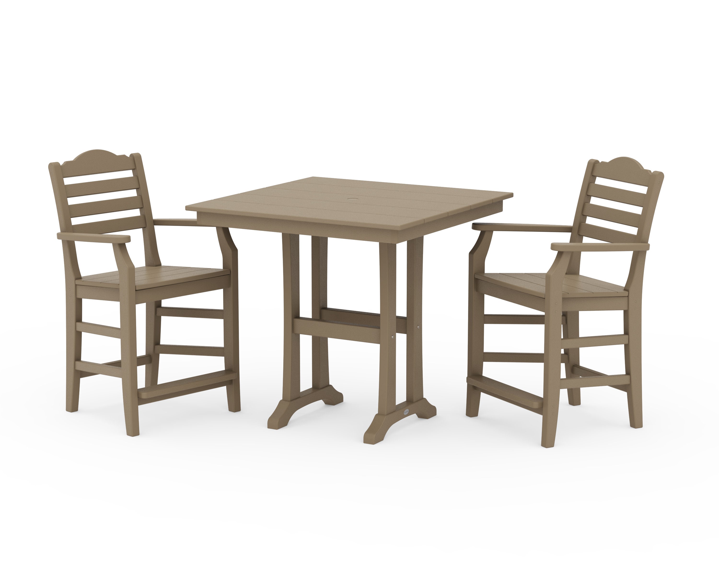 Savannah 3-Piece Farmhouse Counter Set with Trestle Legs in Vintage Sahara