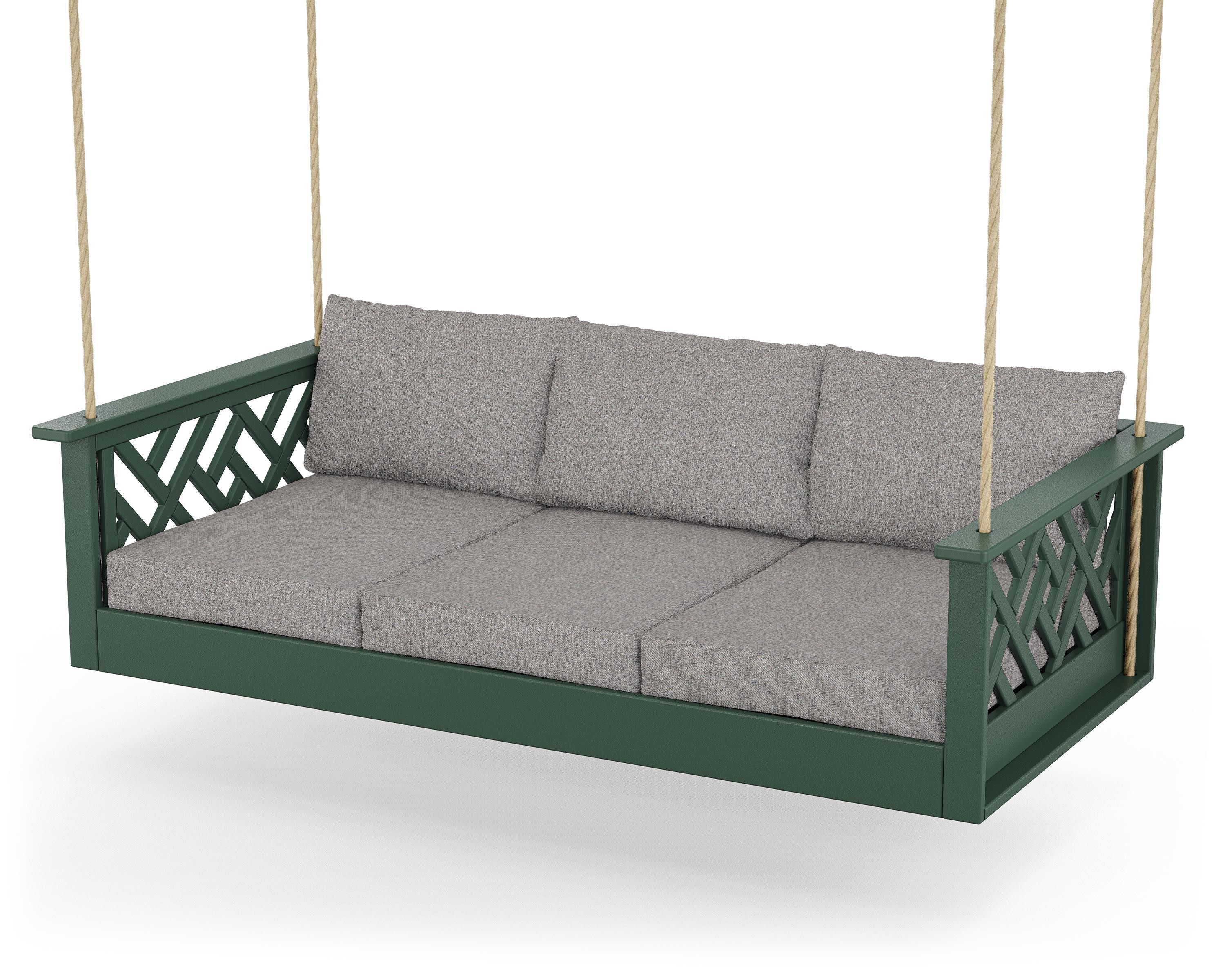 Chippendale Daybed Swing in Green / Grey Mist