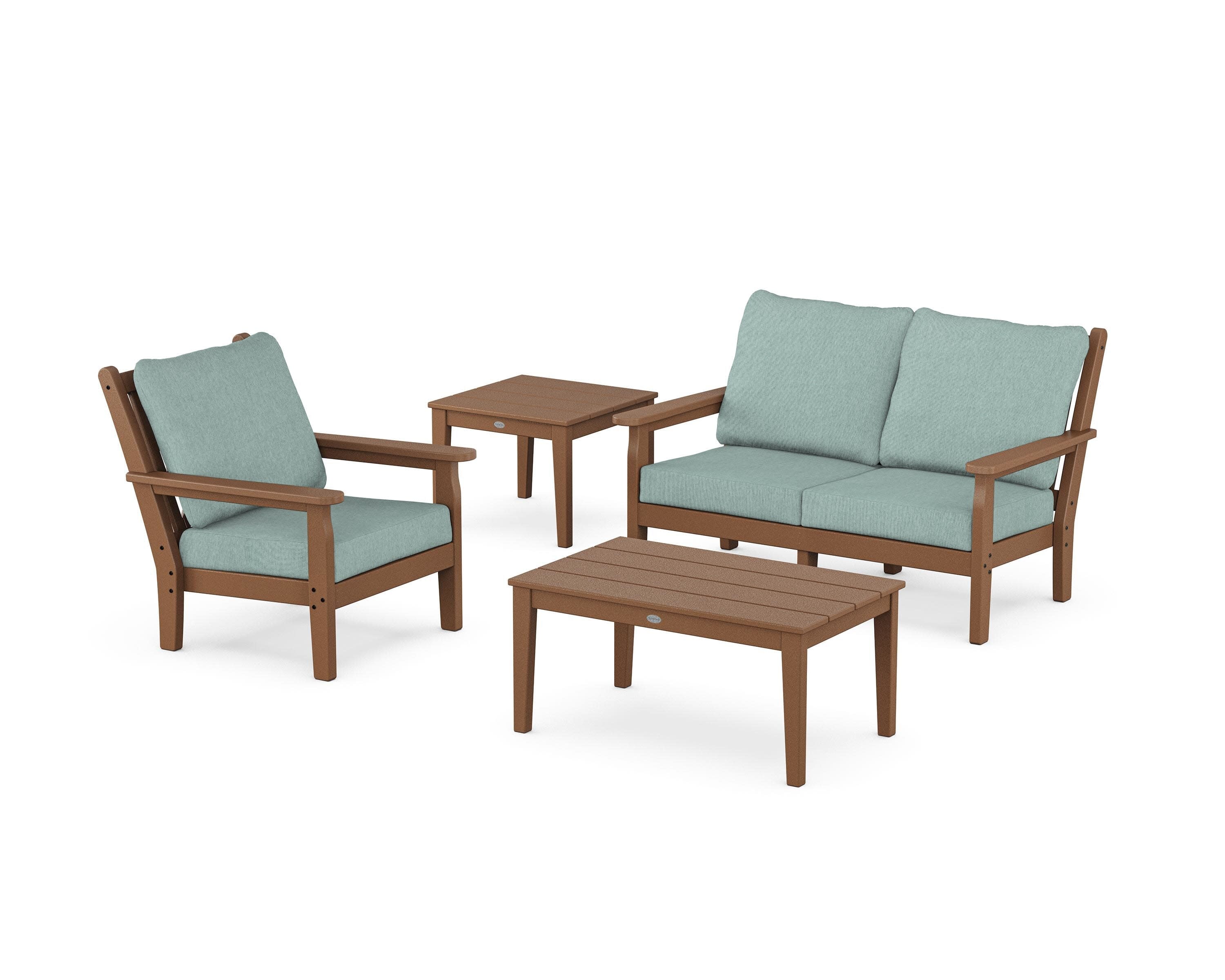 Chippendale 4-Piece Deep Seating Set in Teak / Glacier Spa