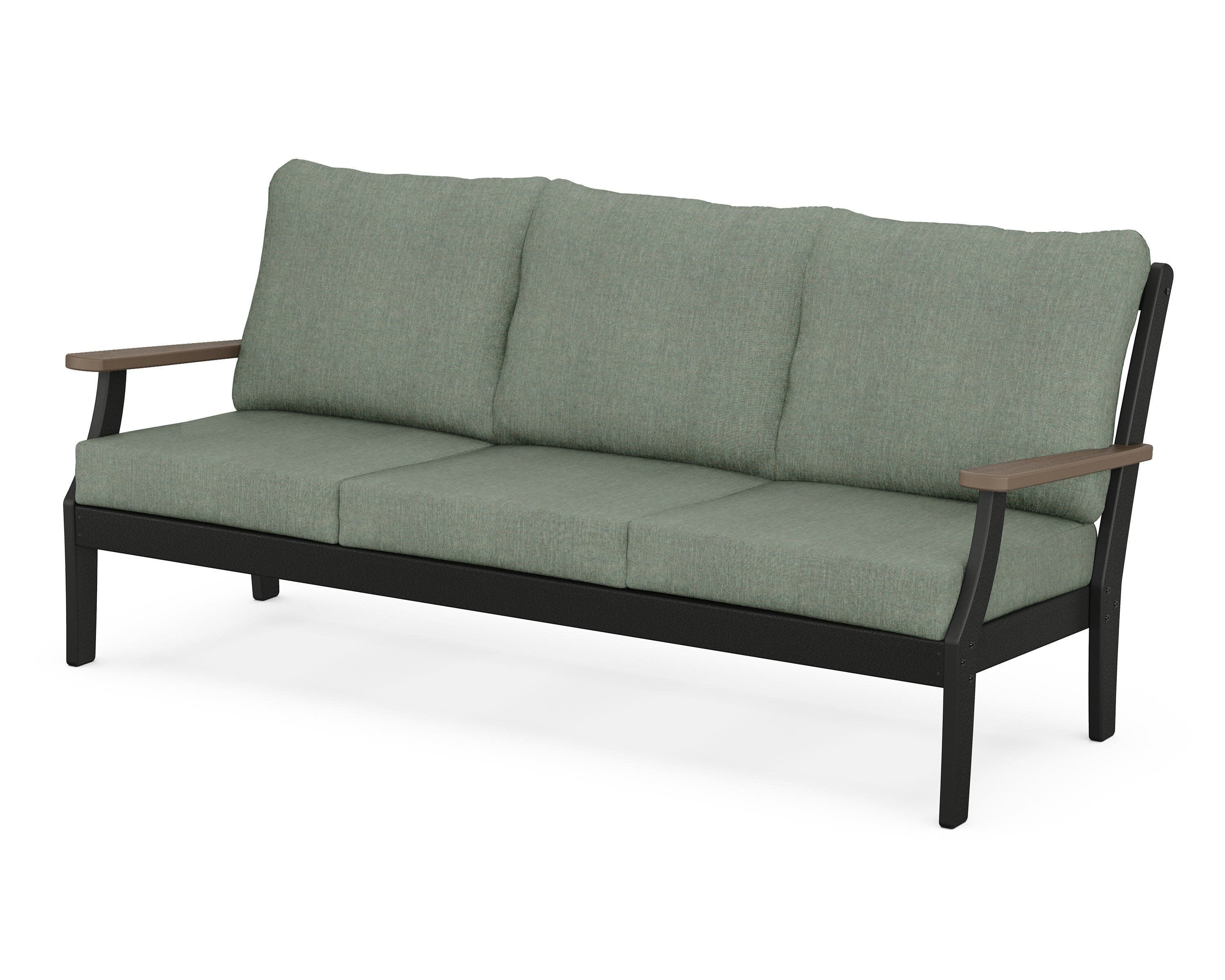 Braxton Deep Seating Sofa in Black / Kona / Cast Sage