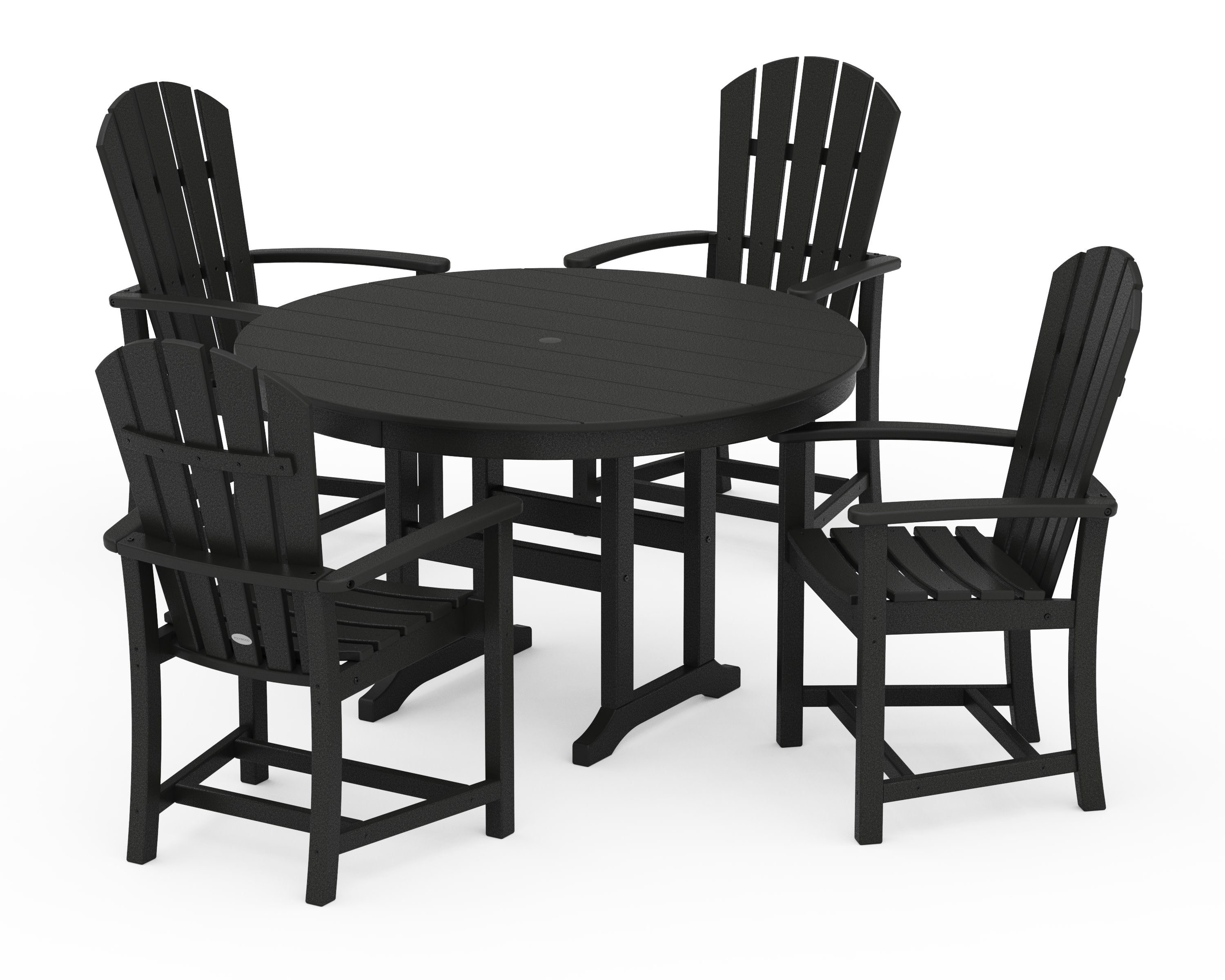 Palm Coast 5-Piece Round Farmhouse Dining Set in Black