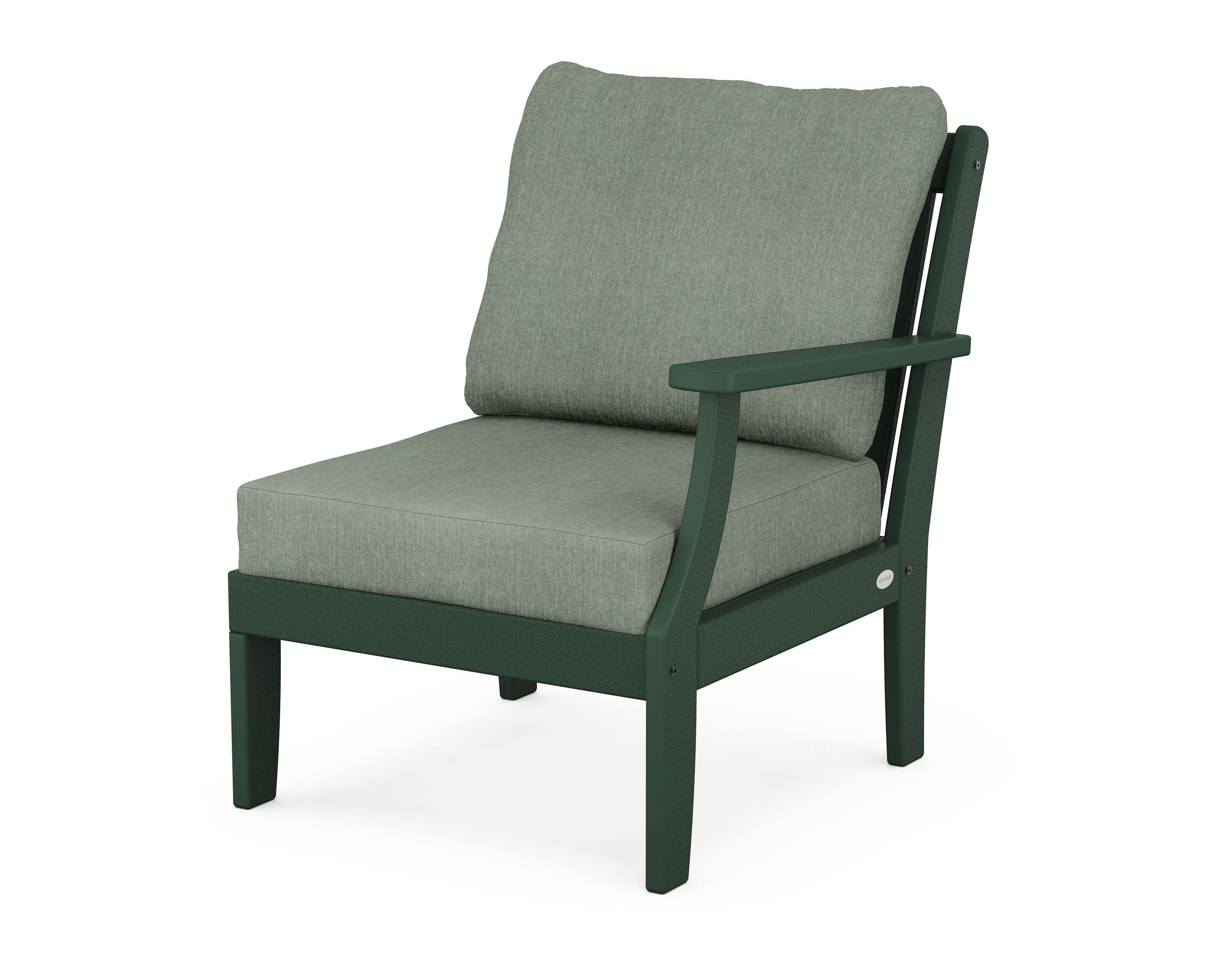 Braxton Modular Right Arm Chair in Green / Cast Sage
