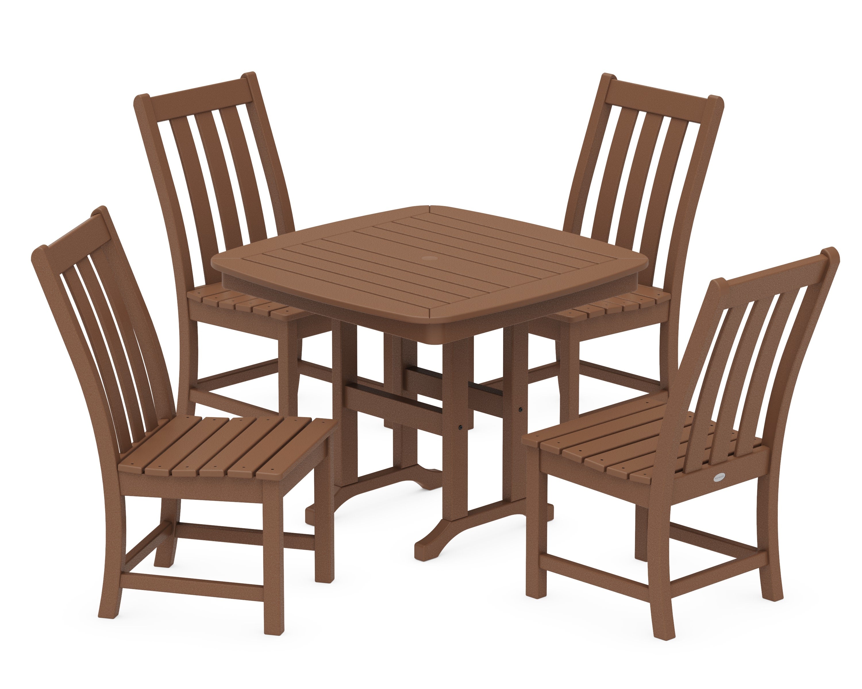 Vineyard 5-Piece Side Chair Dining Set in Teak