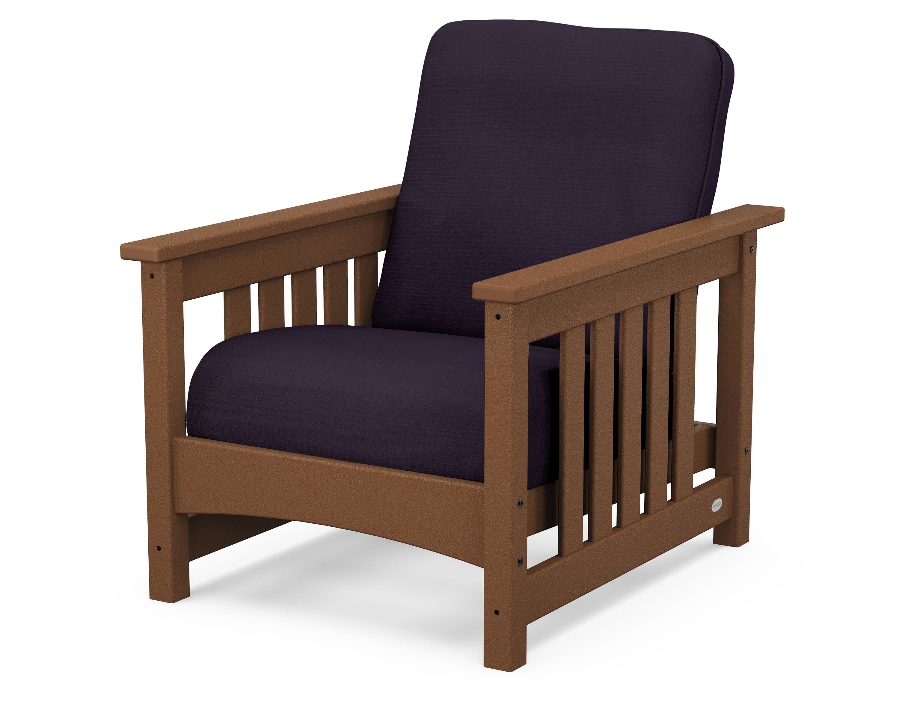 Club Mission Chair in Teak / Navy Linen