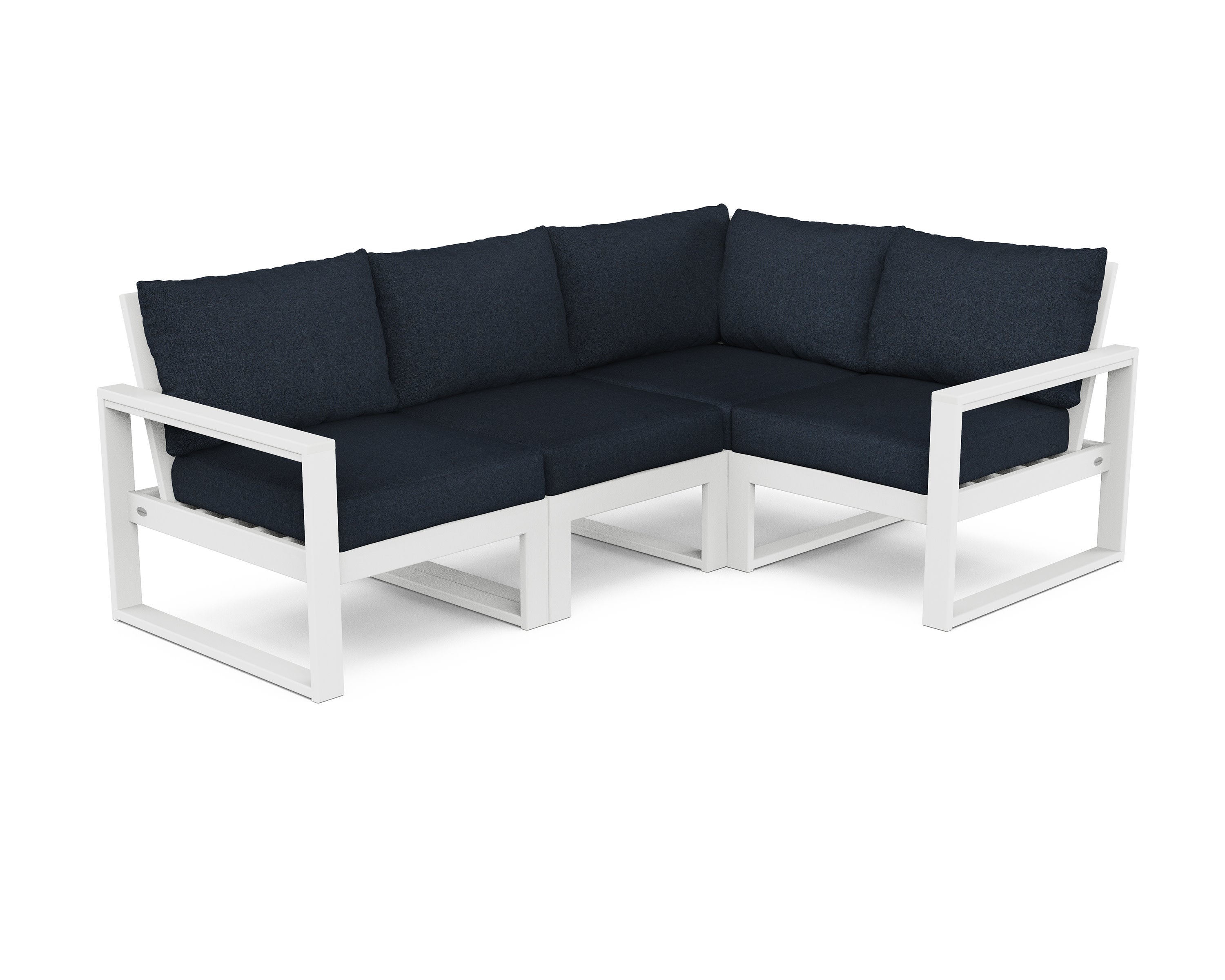 EDGE 4-Piece Modular Deep Seating Set in White / Marine Indigo