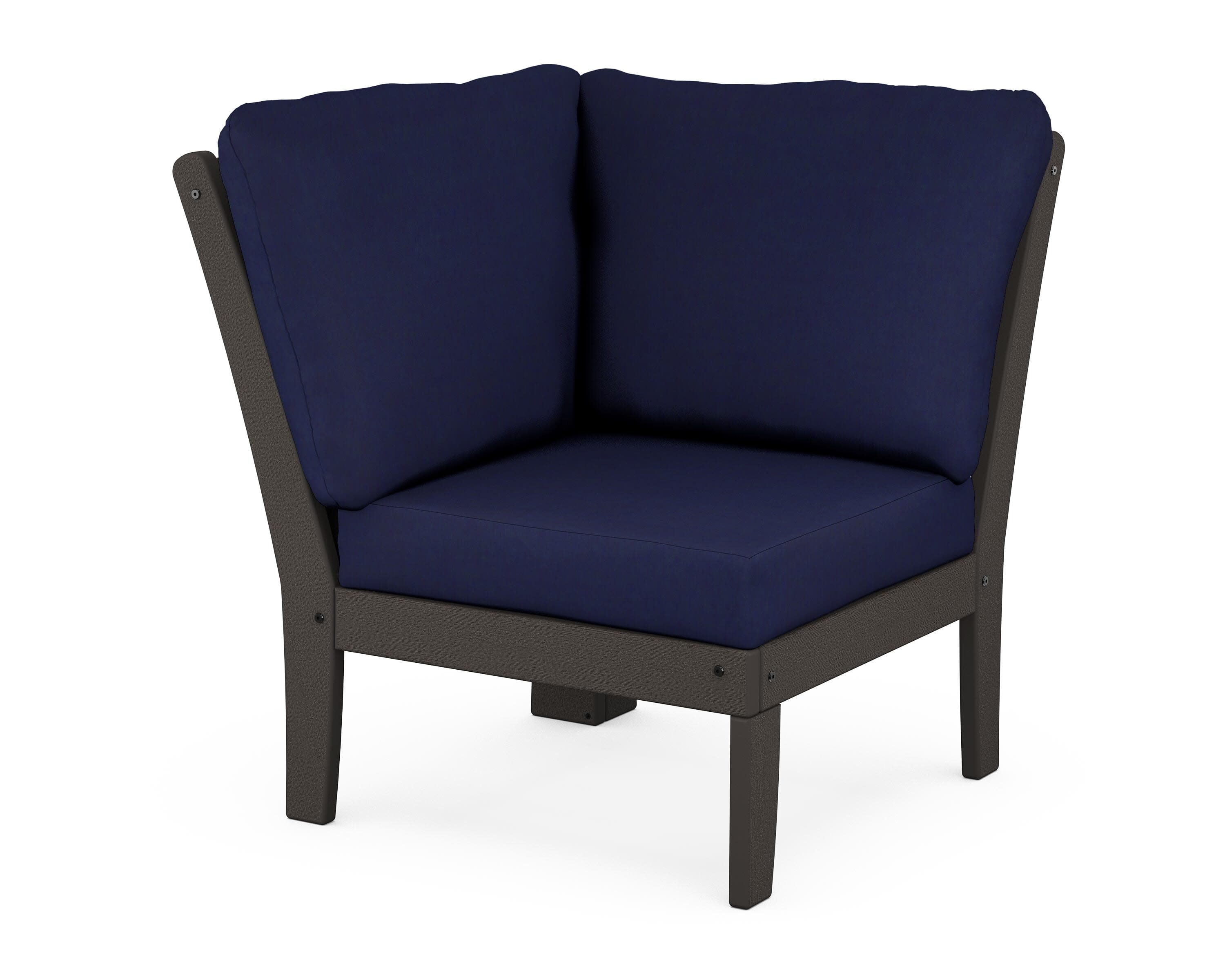Braxton Modular Corner Chair in Vintage Coffee / Navy