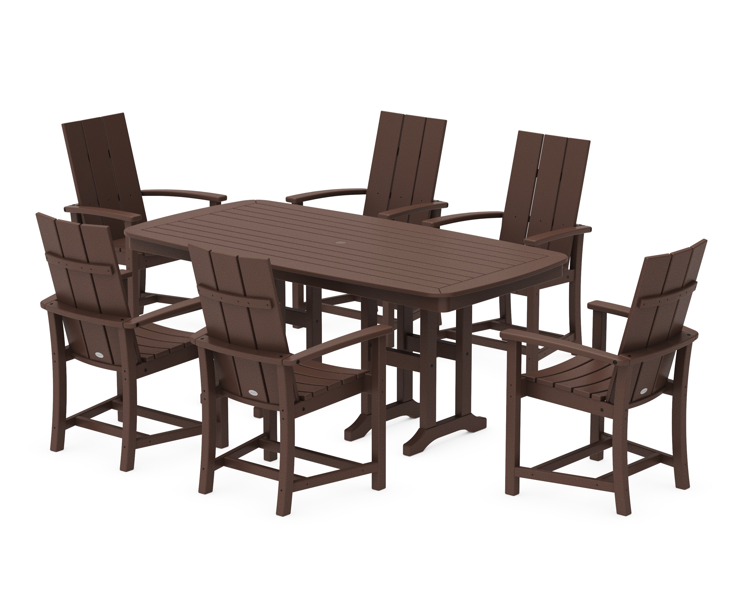 Modern Adirondack 7-Piece Dining Set in Mahogany