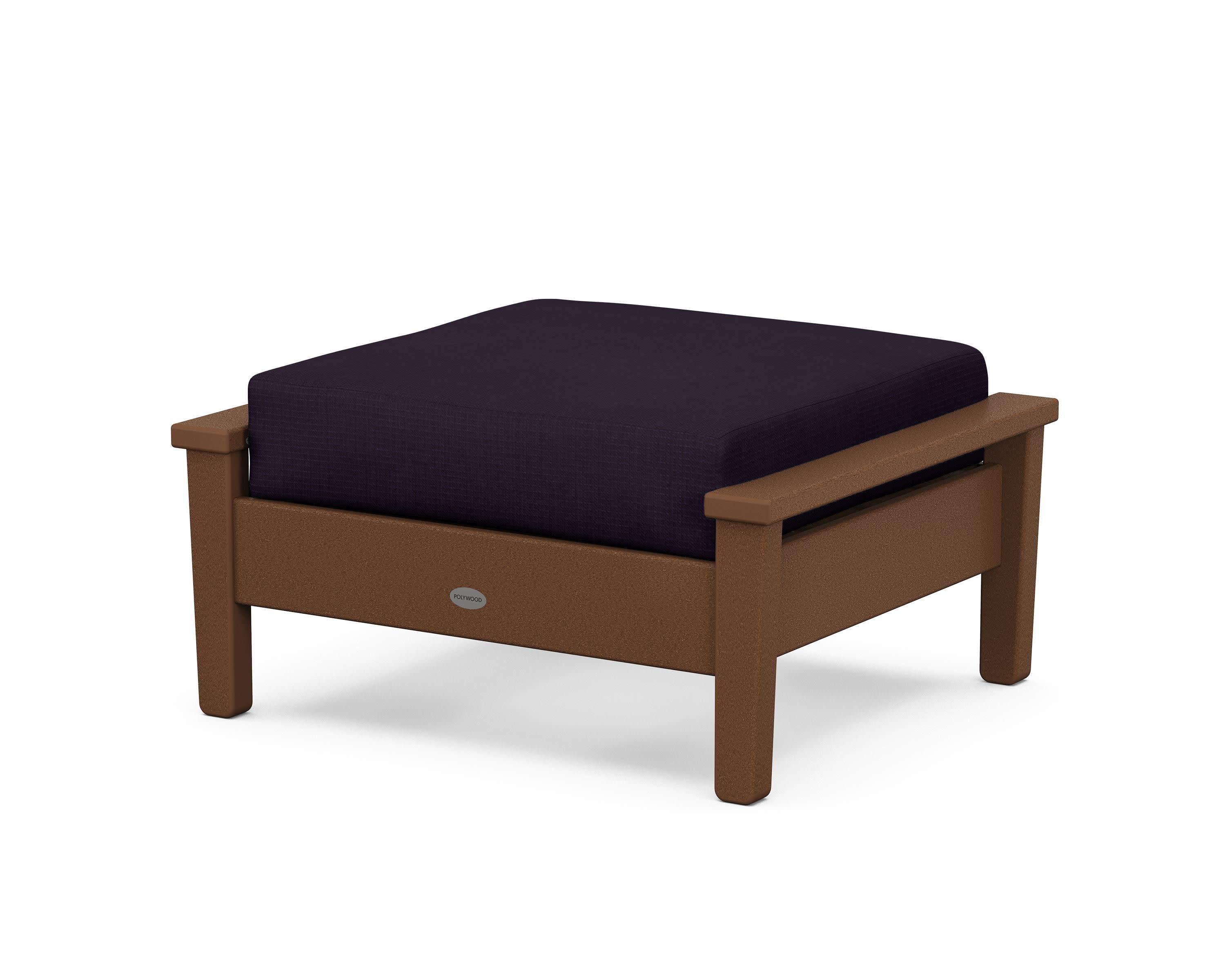 Prescott Deep Seating Ottoman in Teak / Navy Linen