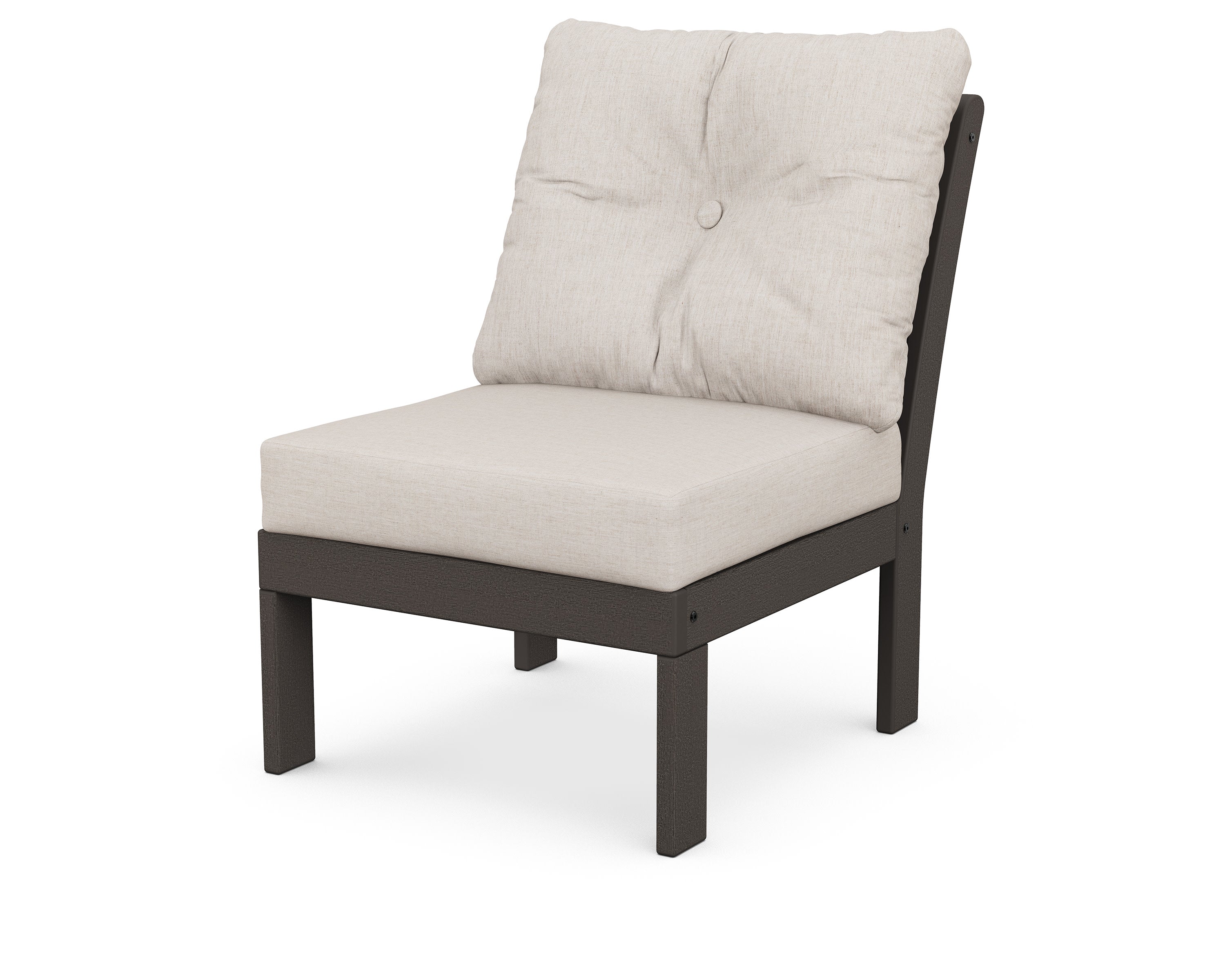 Vineyard Modular Armless Chair in Vintage Coffee / Cast Ash