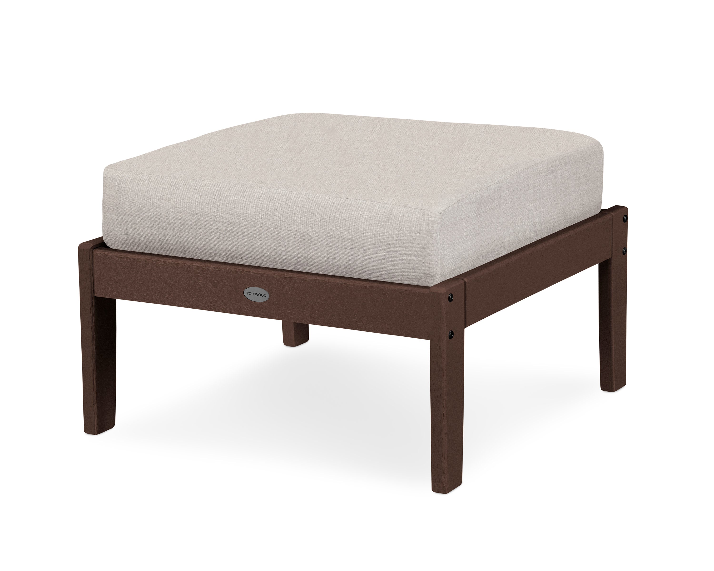 Braxton Deep Seating Ottoman in Mahogany / Cast Ash