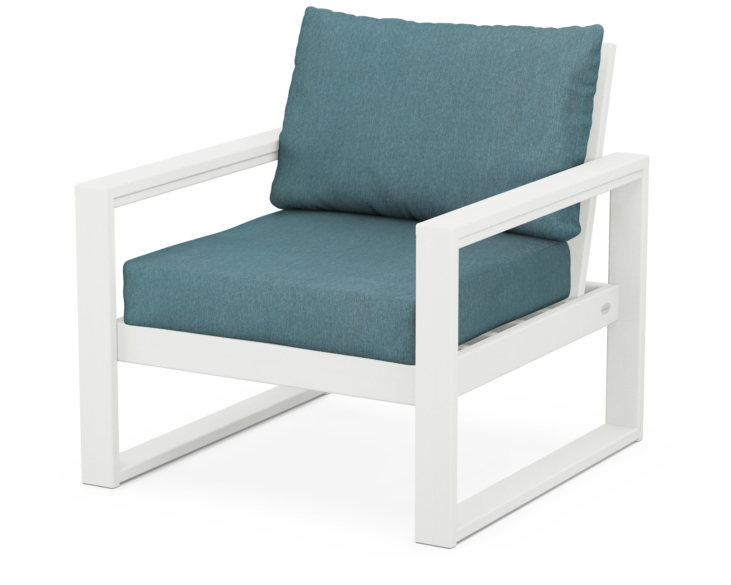 EDGE Club Chair in Vintage White / Ocean Teal