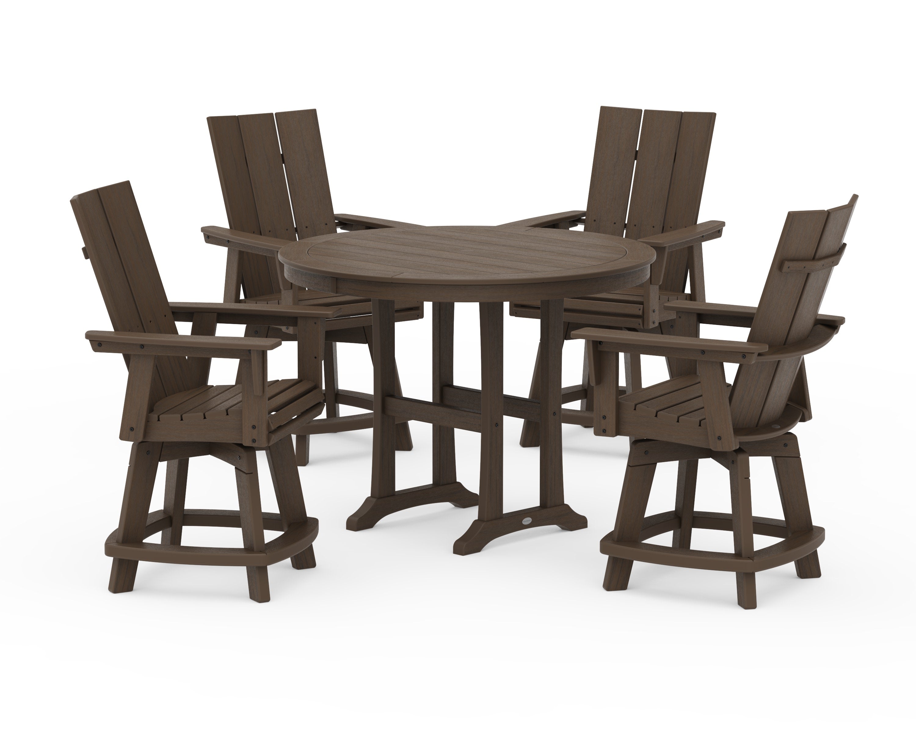 5-Piece Modern Swivel Counter Set in Kona