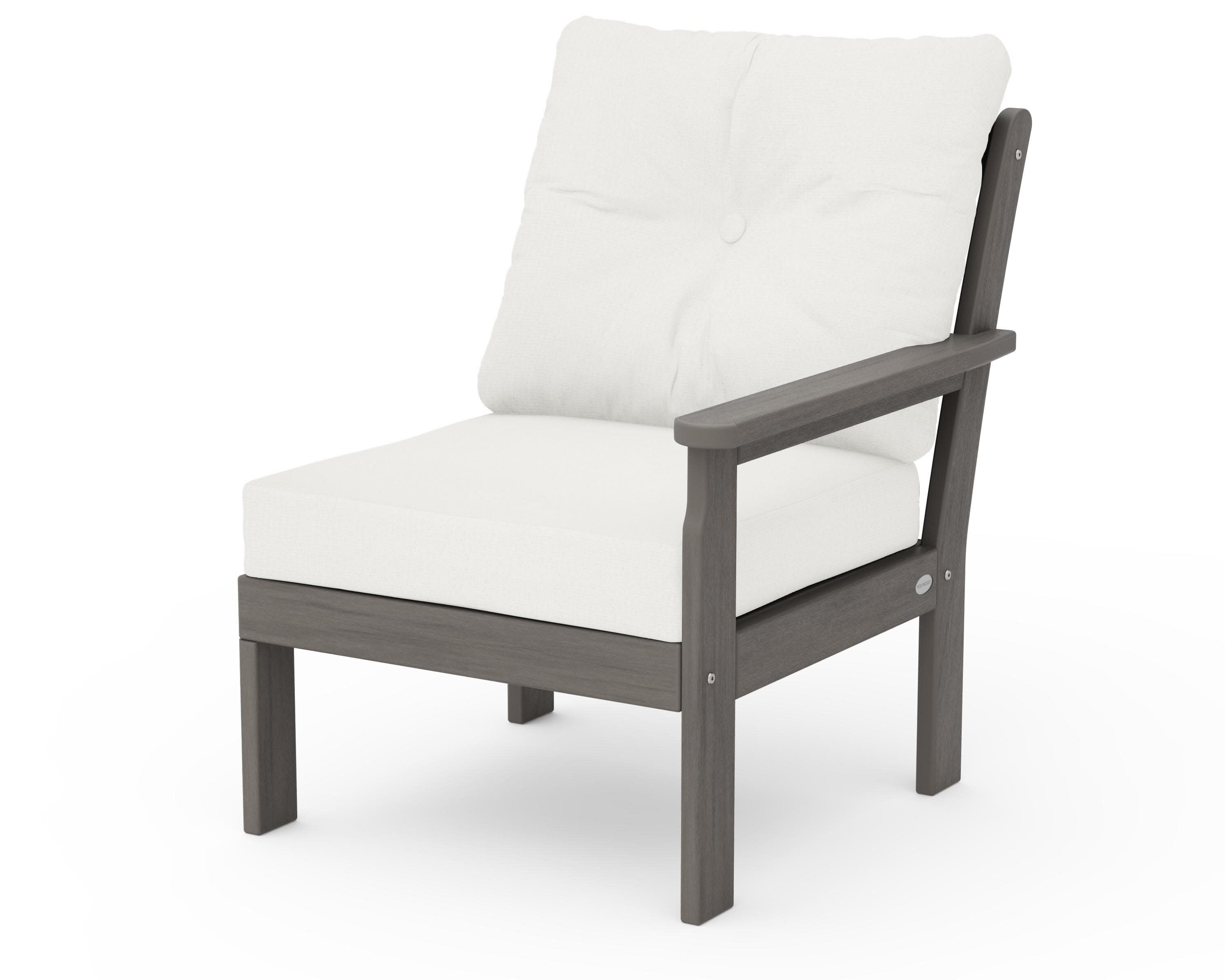 Vineyard Modular Right Arm Chair in Driftwood / Natural Linen