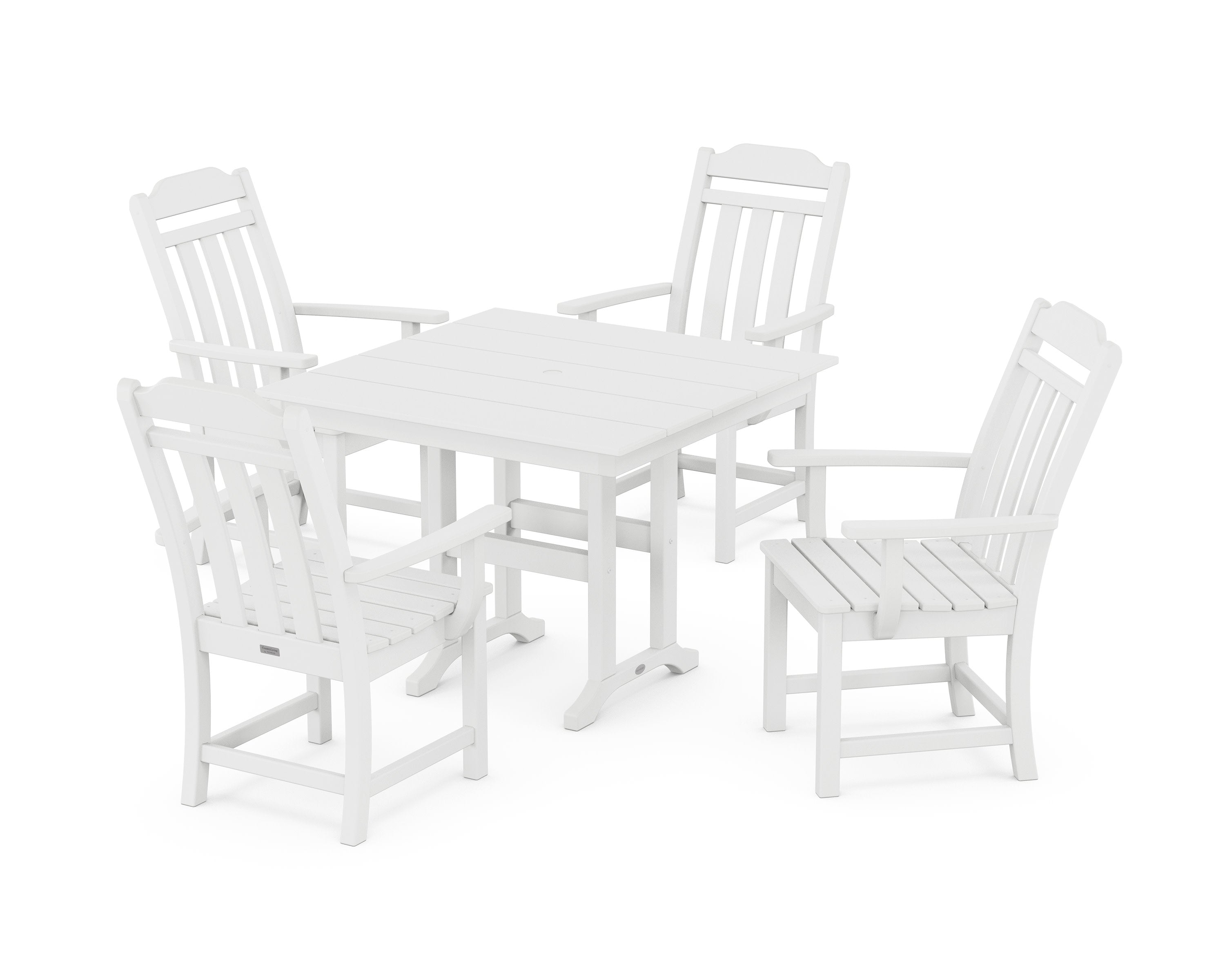 Cottage 5-Piece Farmhouse Dining Set in White