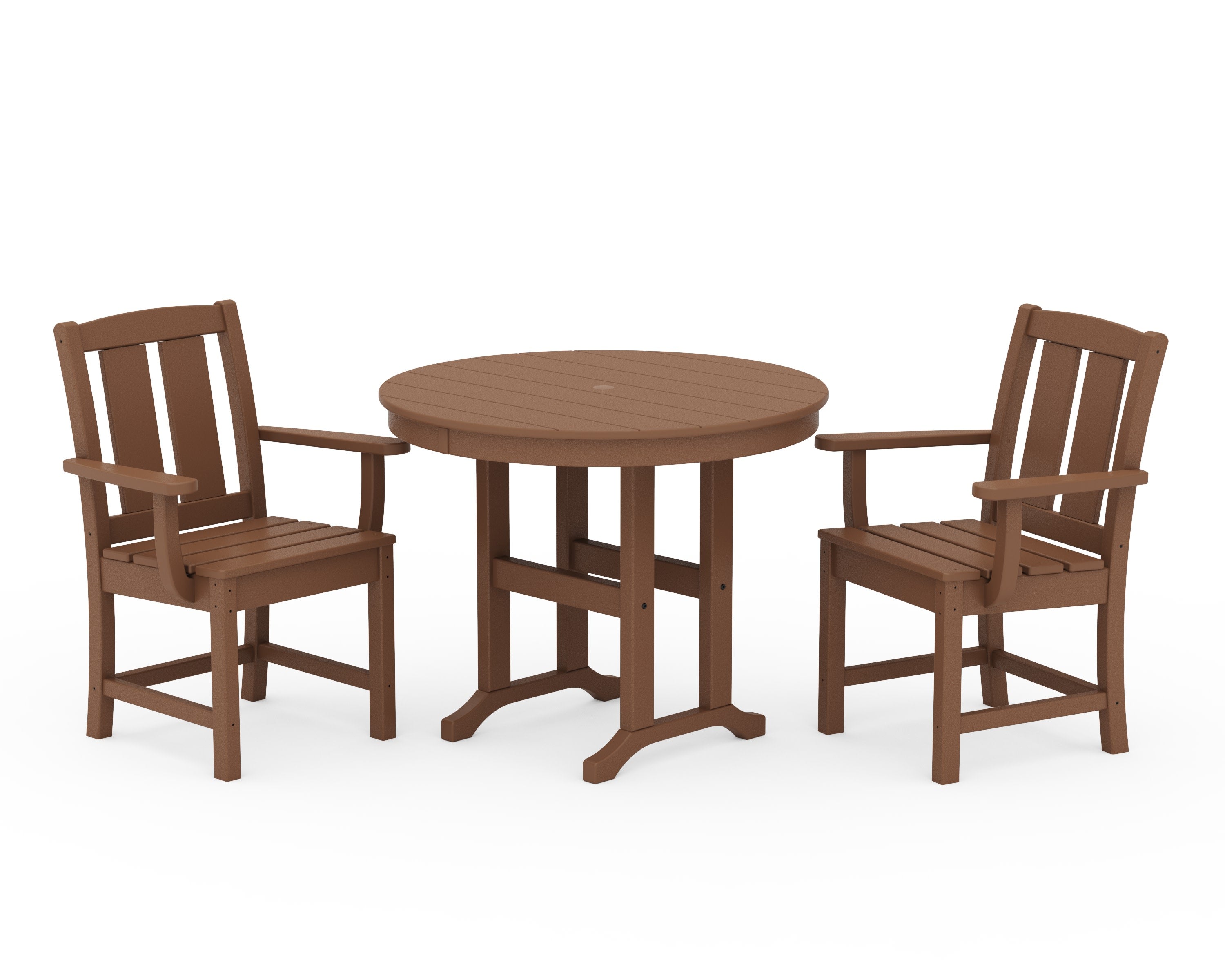 Mission 3-Piece Farmhouse Dining Set in Teak