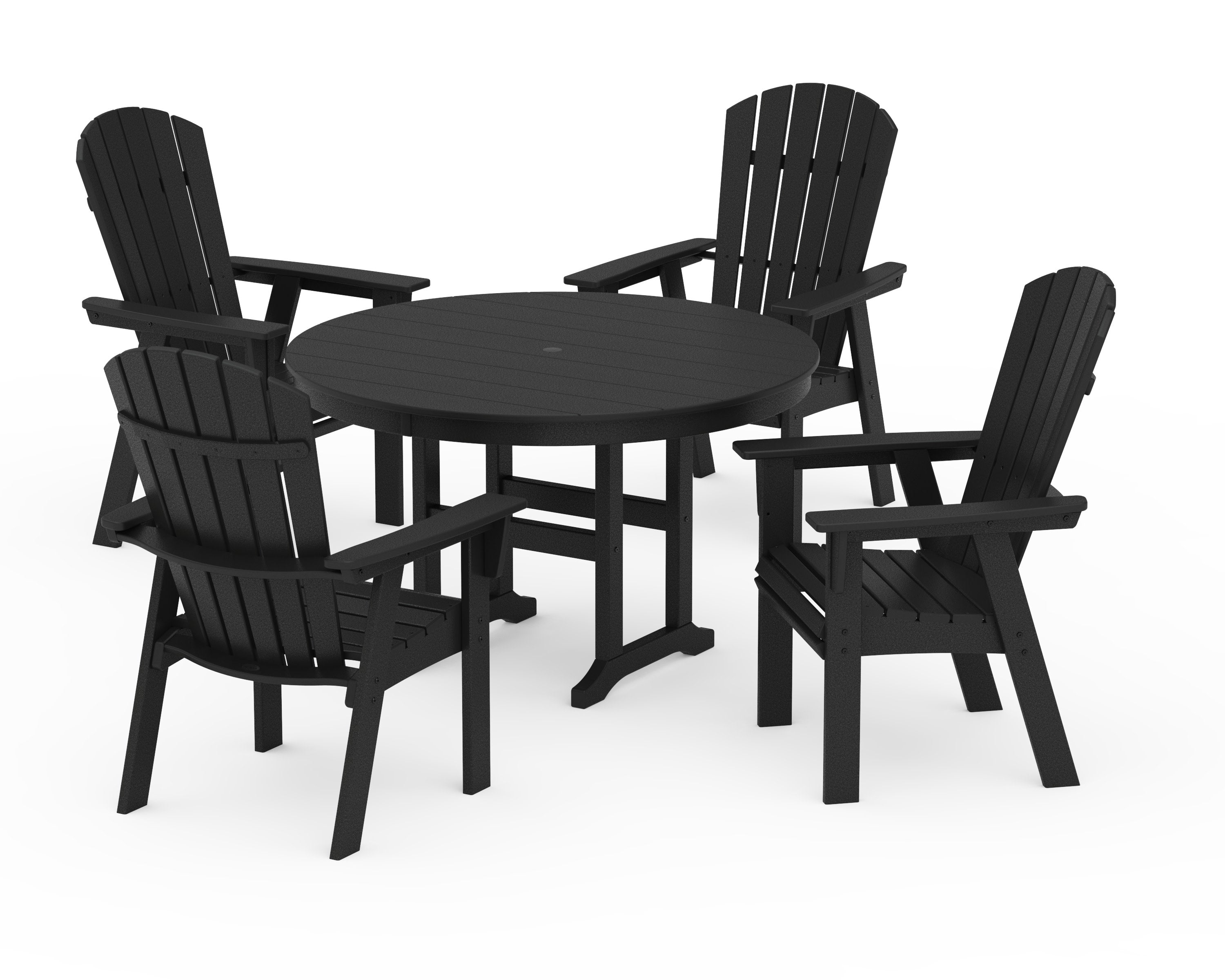 Nautical Adirondack 5-Piece Round Farmhouse Dining Set in Black