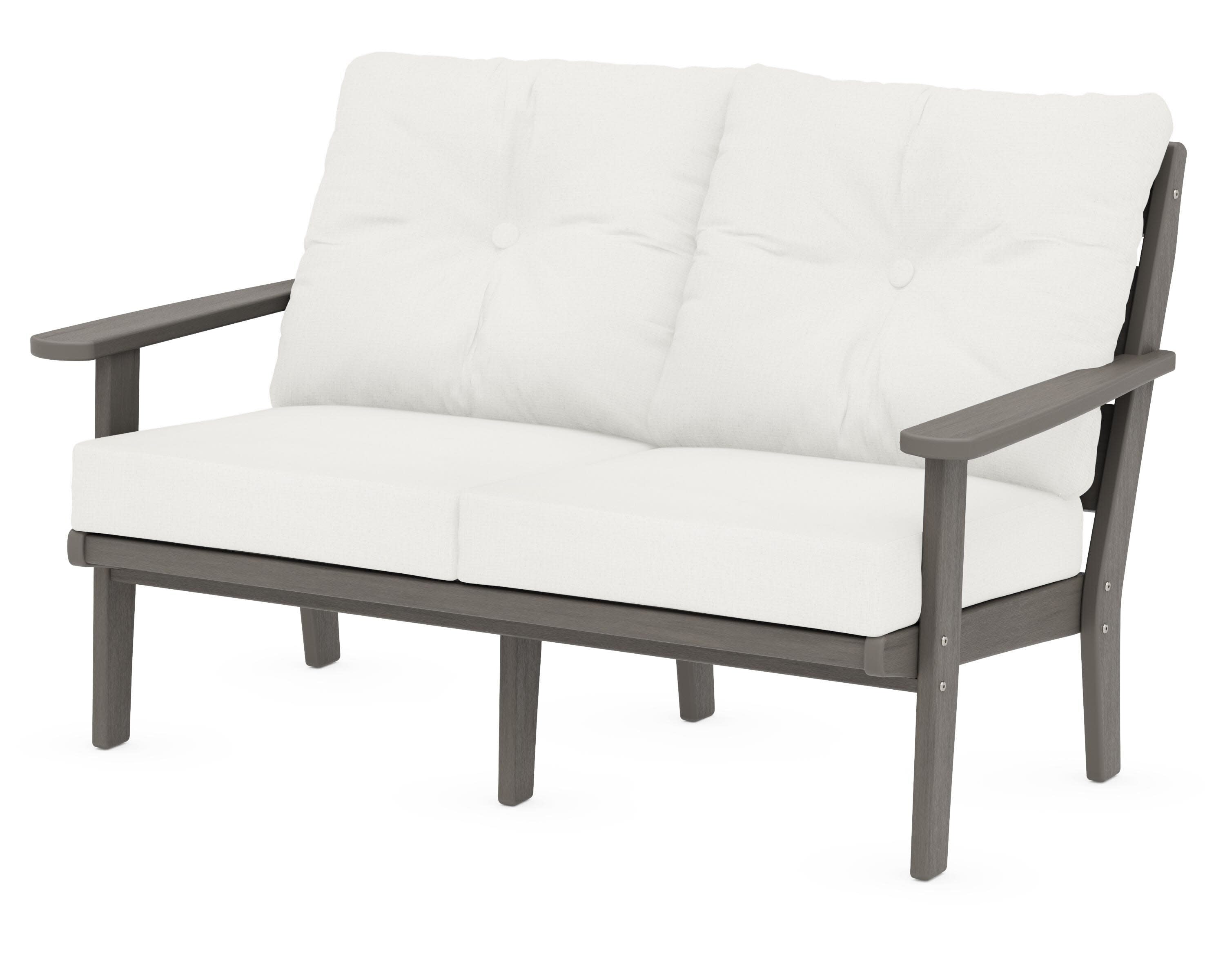 Lakeside Deep Seating Loveseat in Driftwood / Natural Linen