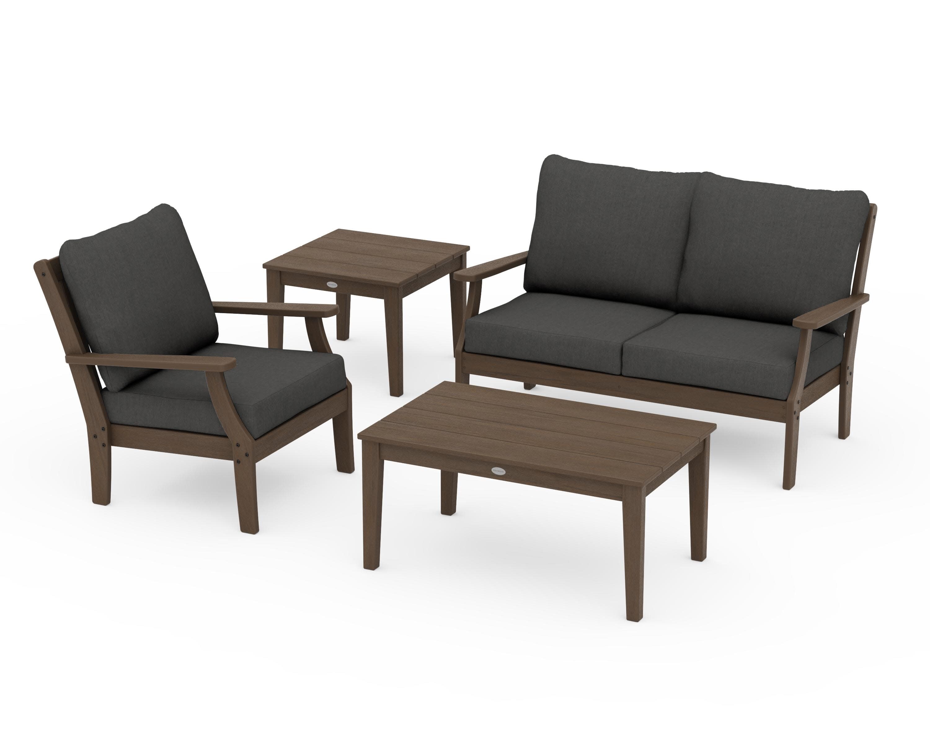 Braxton 4-Piece Deep Seating Set in Kona / Spectrum Carbon