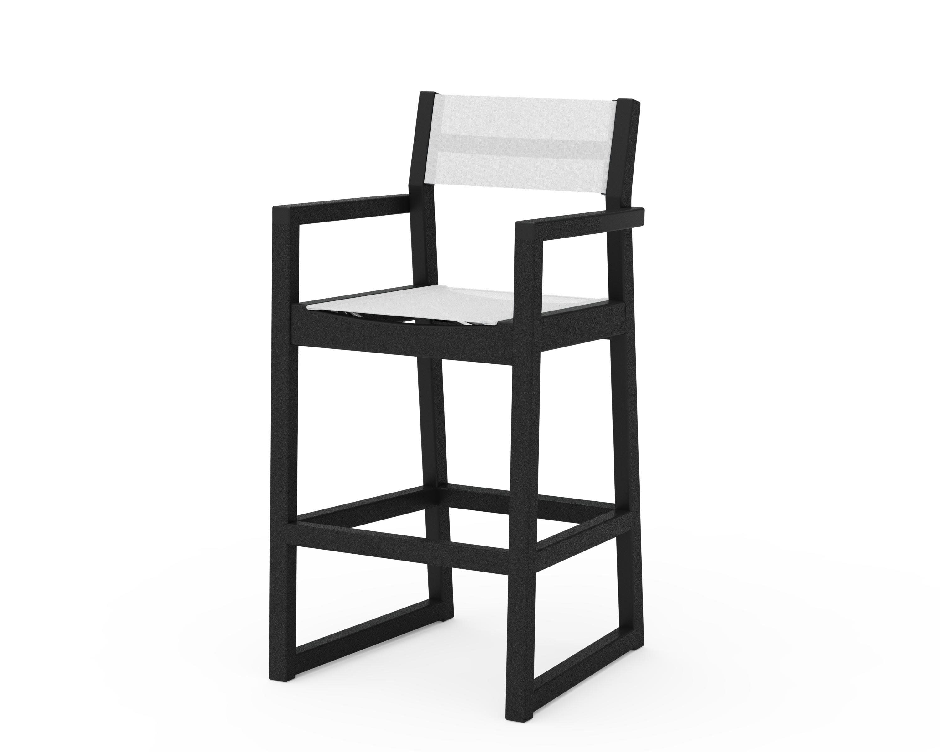 EDGE Sling Bar Arm Chair in Black / White Sling