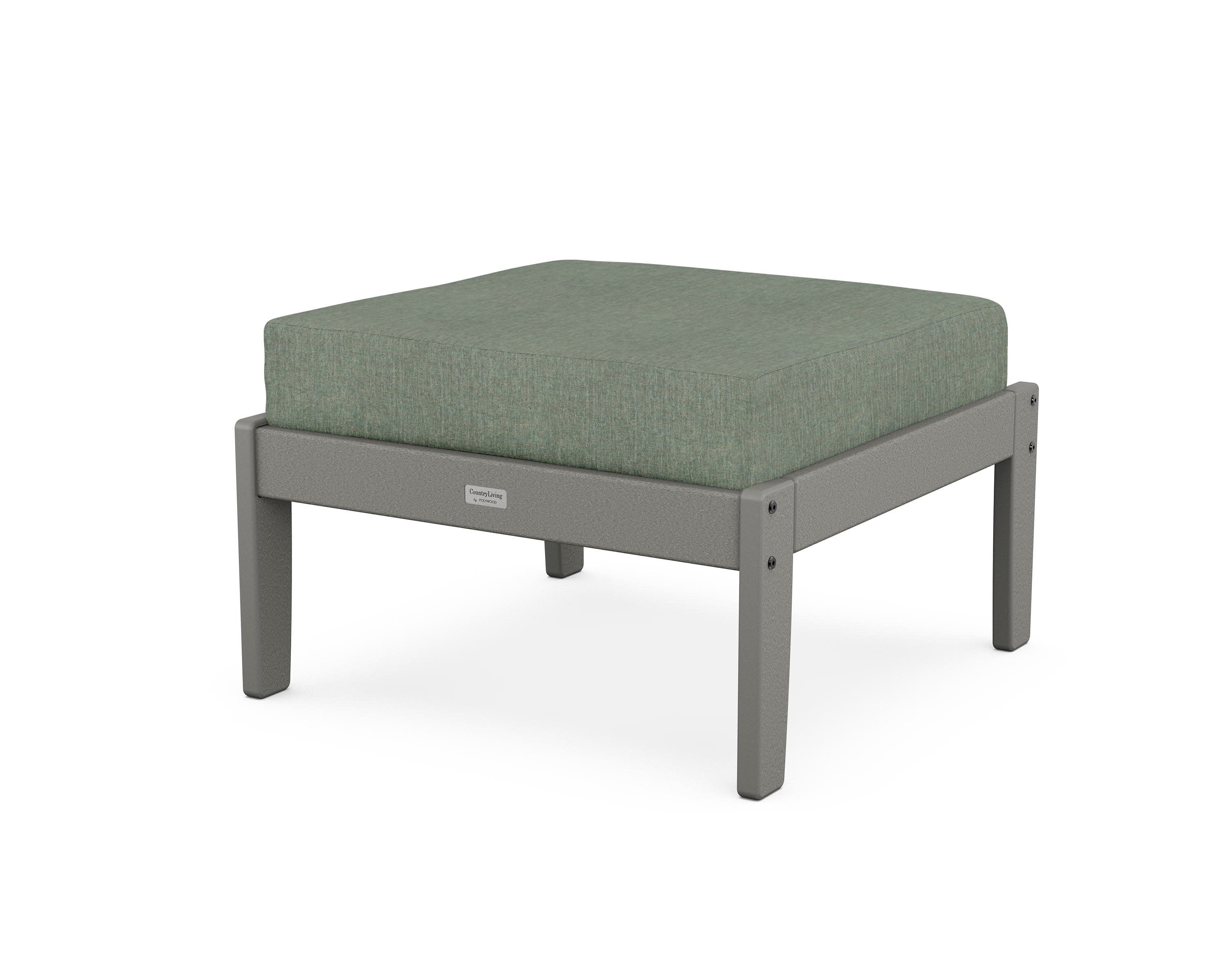 Cottage Deep Seating Ottoman in Slate Grey / Cast Sage