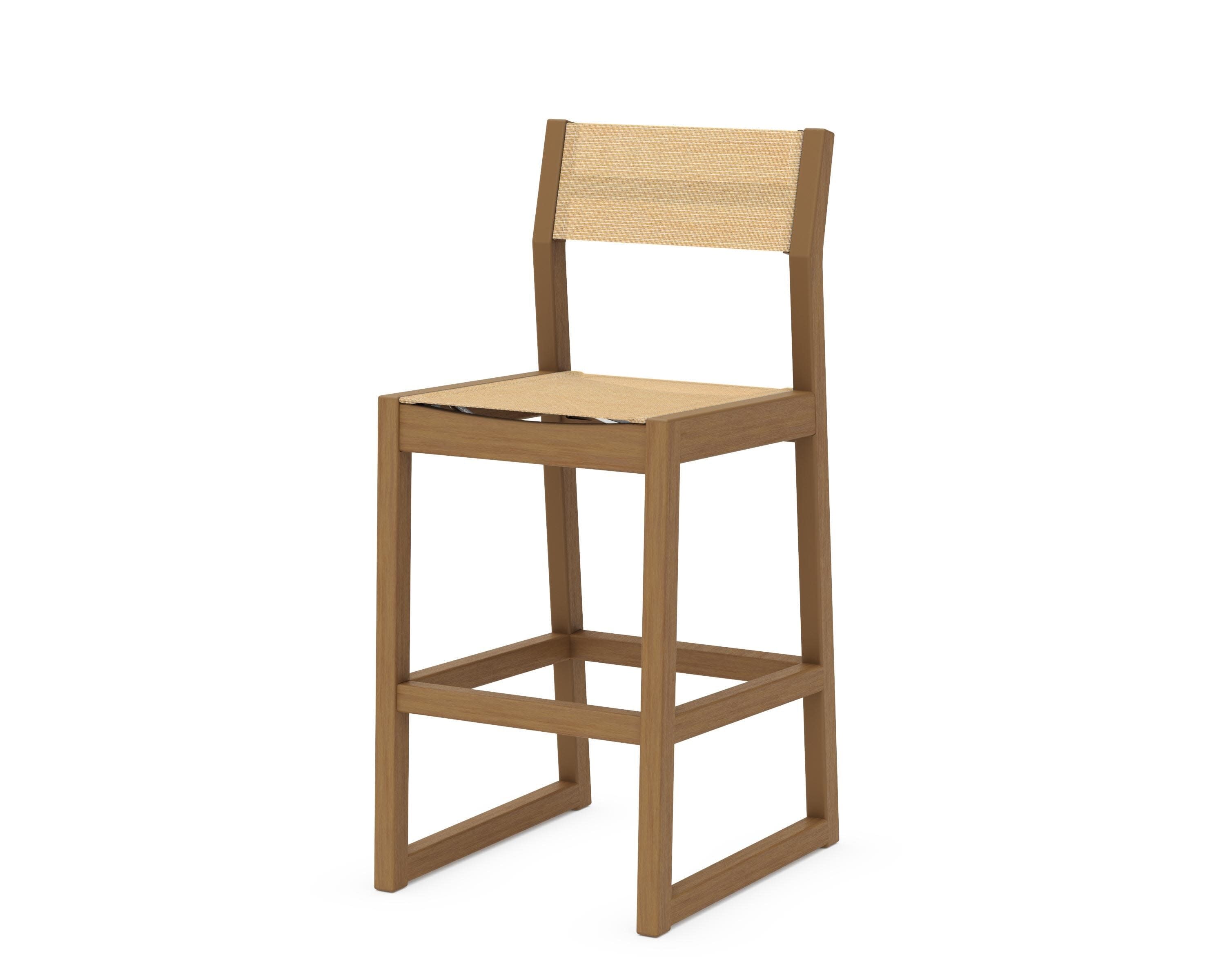 EDGE Sling Bar Side Chair in Natural / Dupioni Apricot Sling