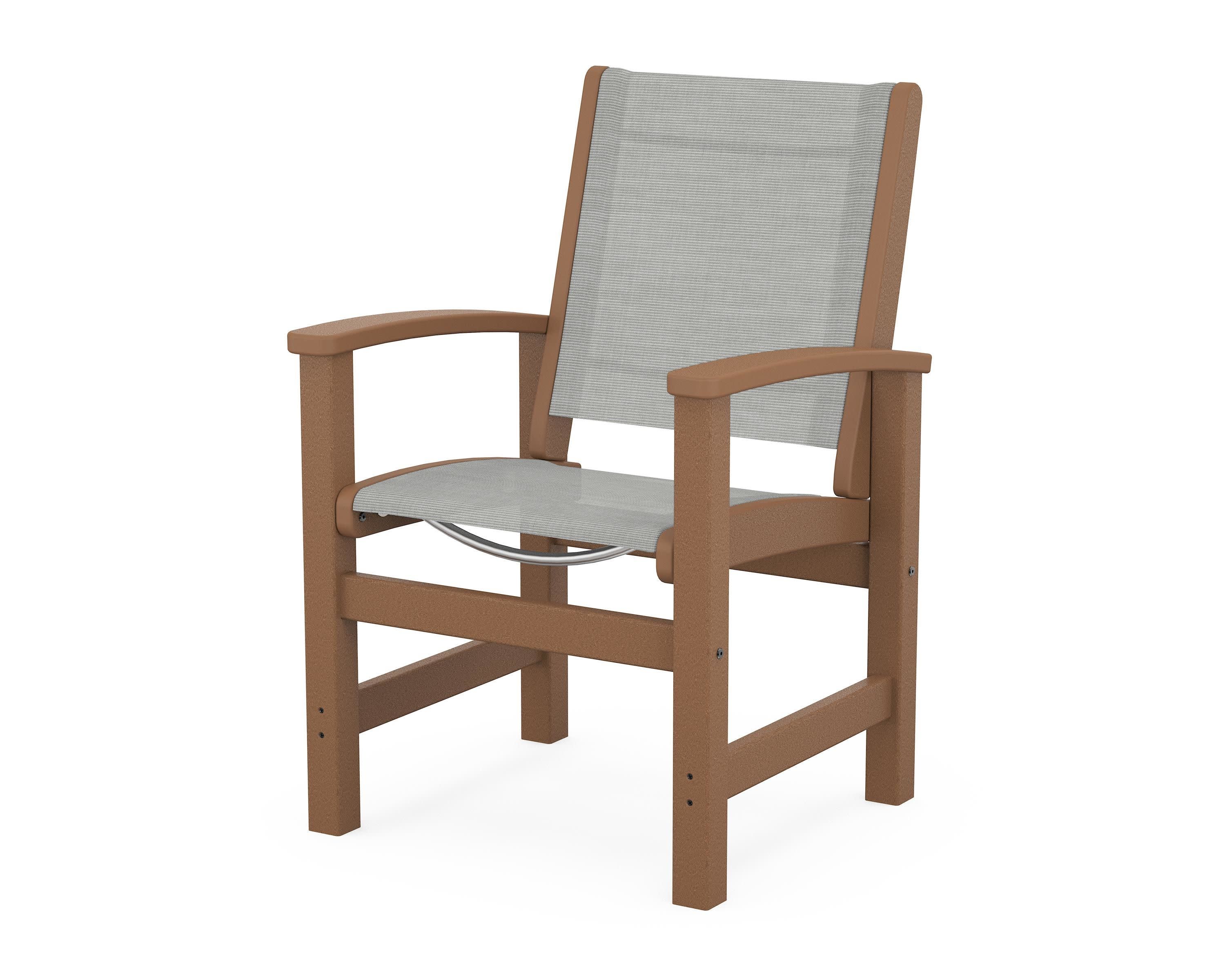 Coastal Dining Chair in Teak / Metallic Sling