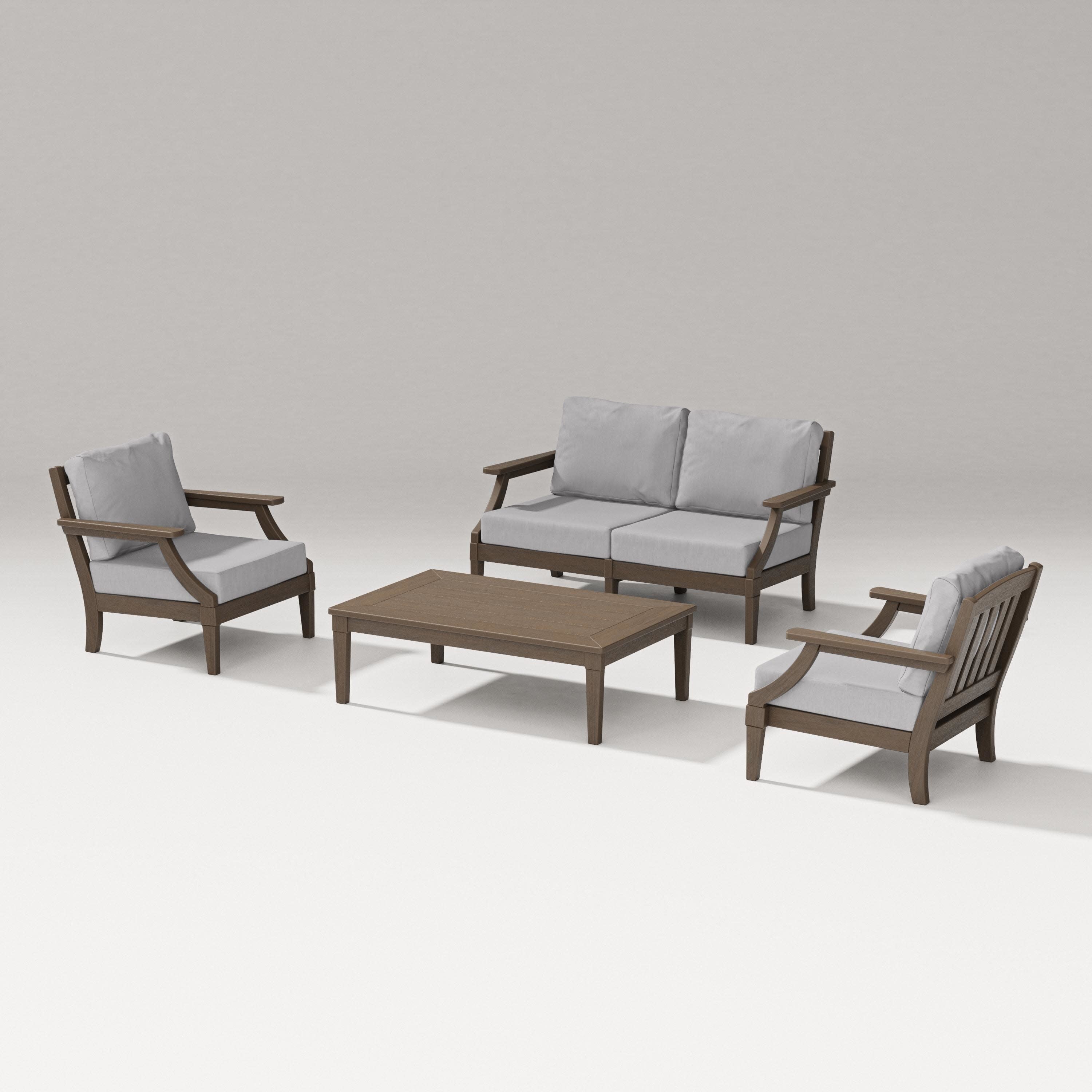 Estate Lounge 4-Piece Loveseat Set in Kona / Granite
