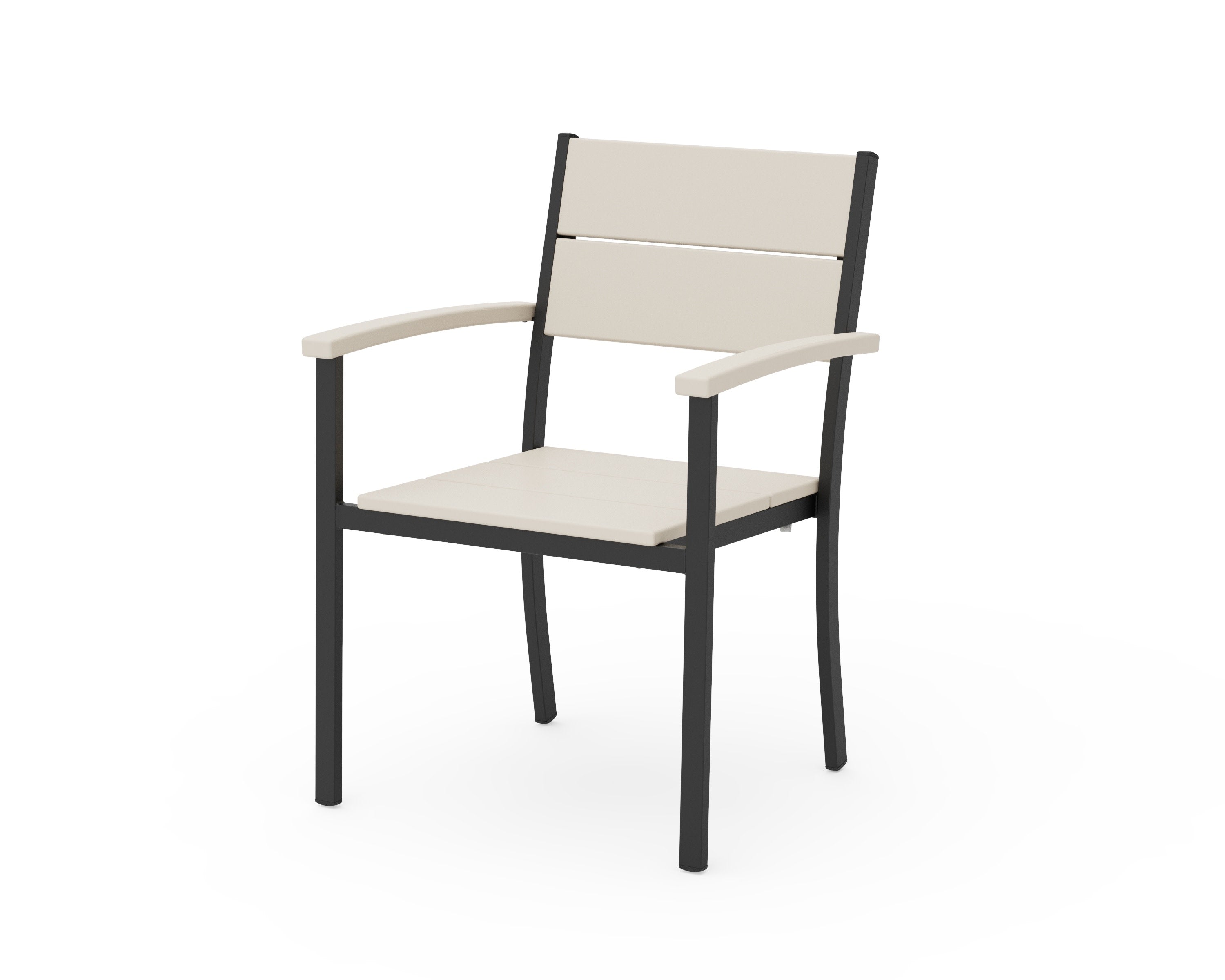 Main Street Stacking Dining Arm Chair in Black / Sand