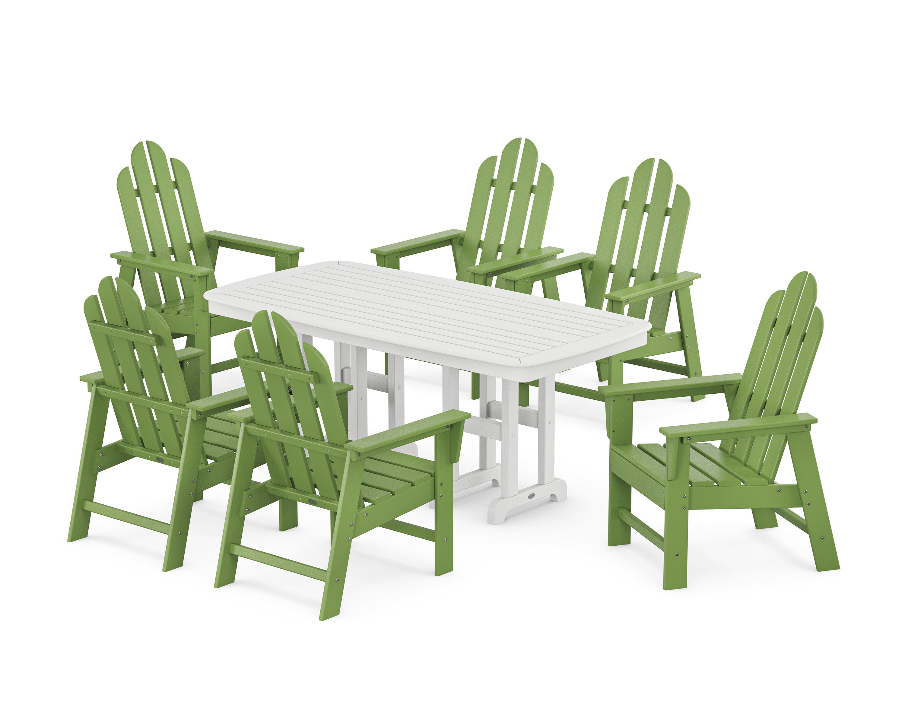 Long Island 7-Piece Dining Set in Lime / White