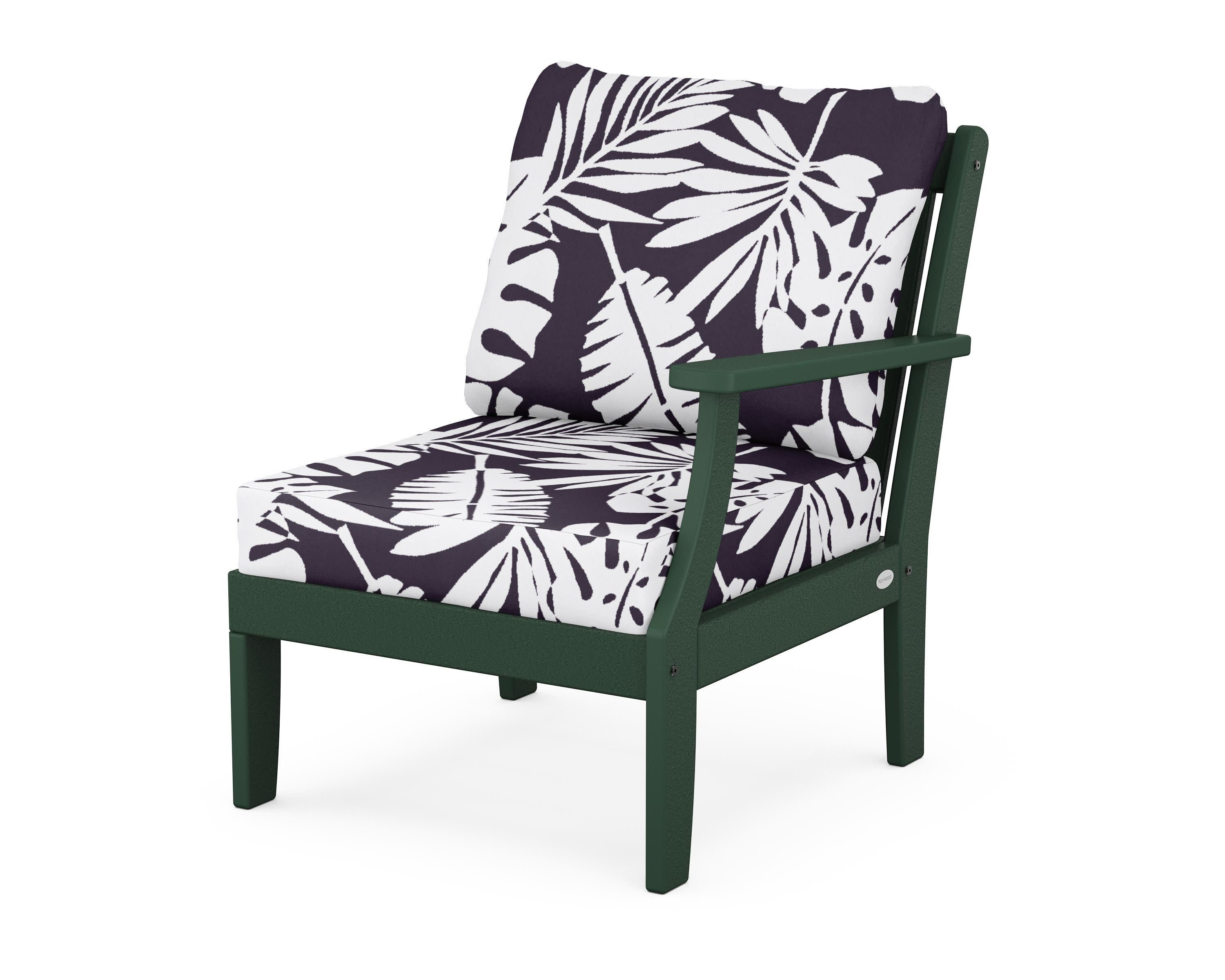 Braxton Modular Right Arm Chair in Green / Leaf Navy