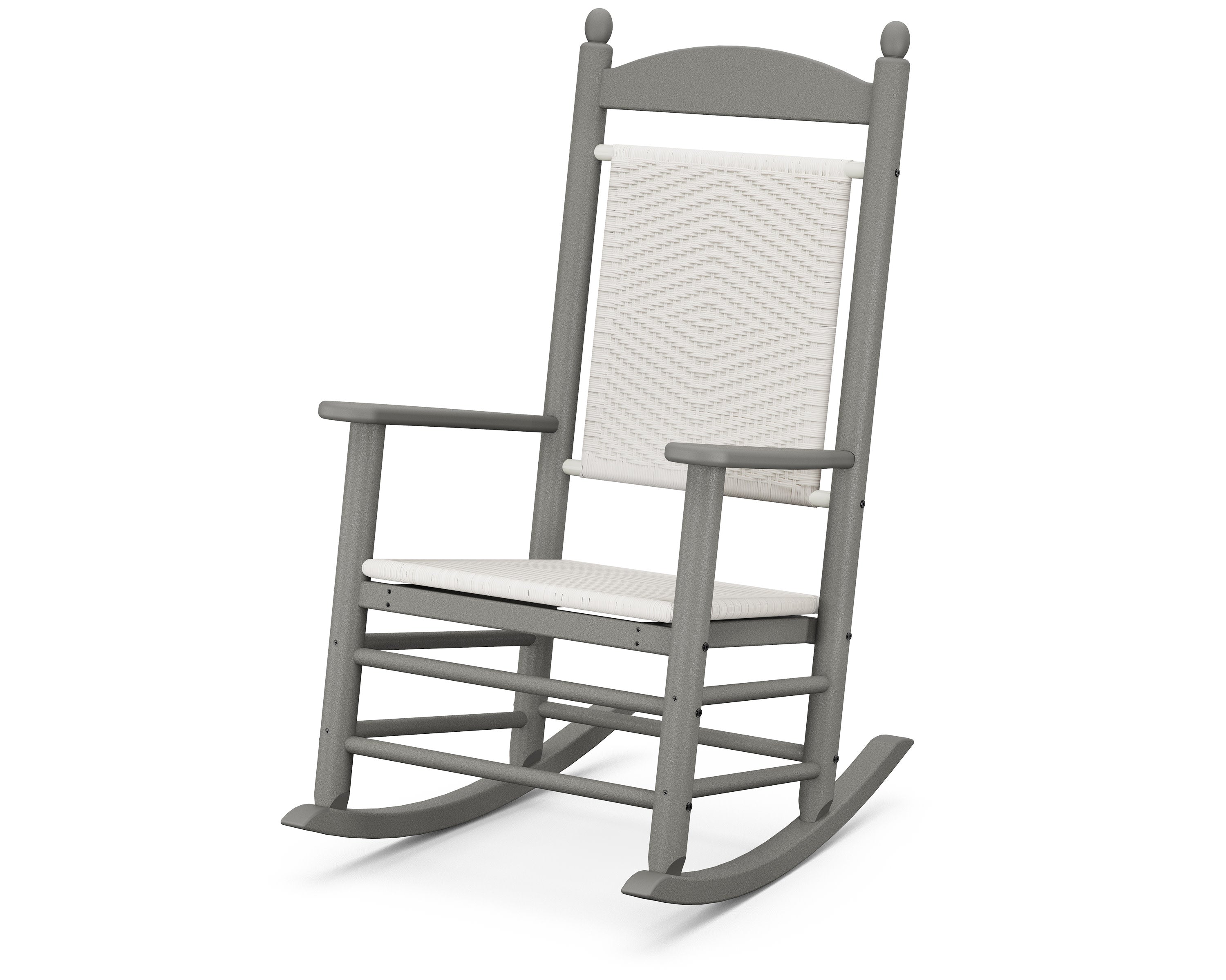 Jefferson Woven Rocking Chair in Slate Grey / White Loom