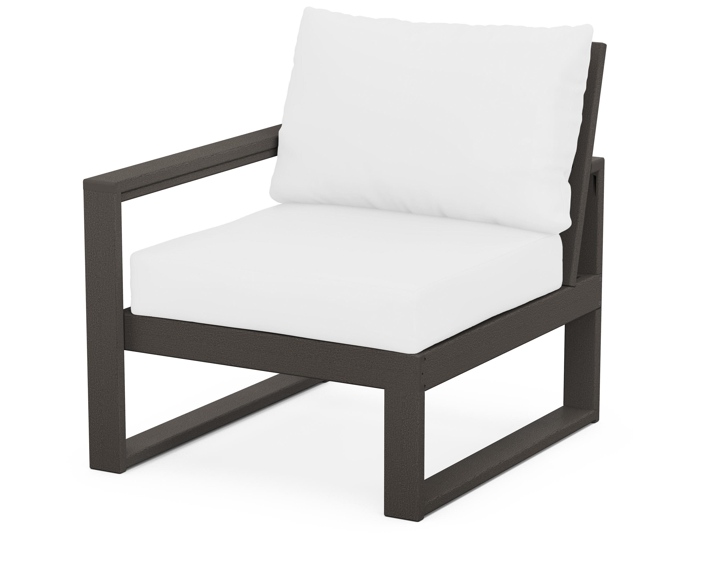 EDGE Modular Left Arm Chair in Vintage Coffee / Natural