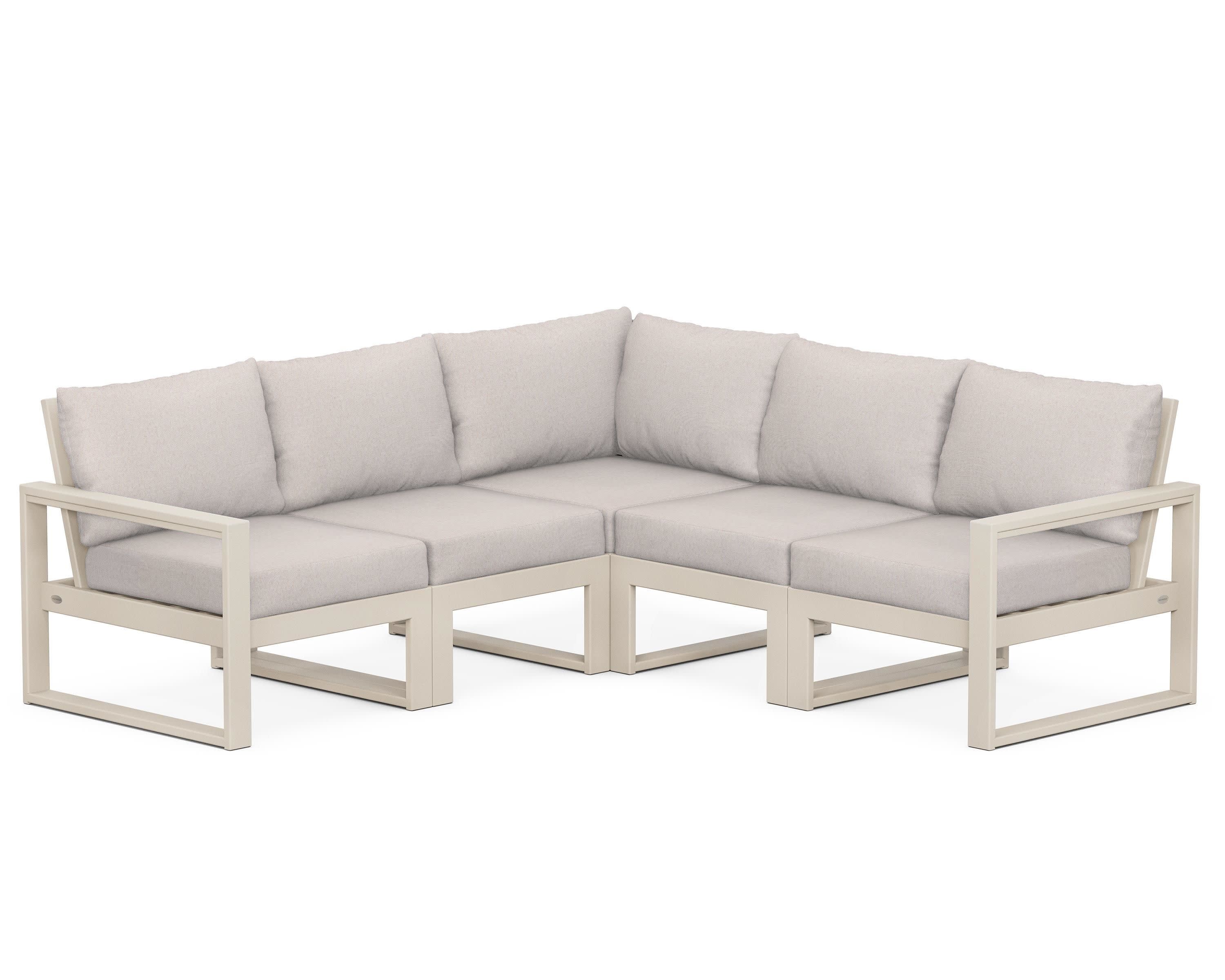 EDGE 5-Piece Modular Deep Seating Set in Sand / Dune Burlap