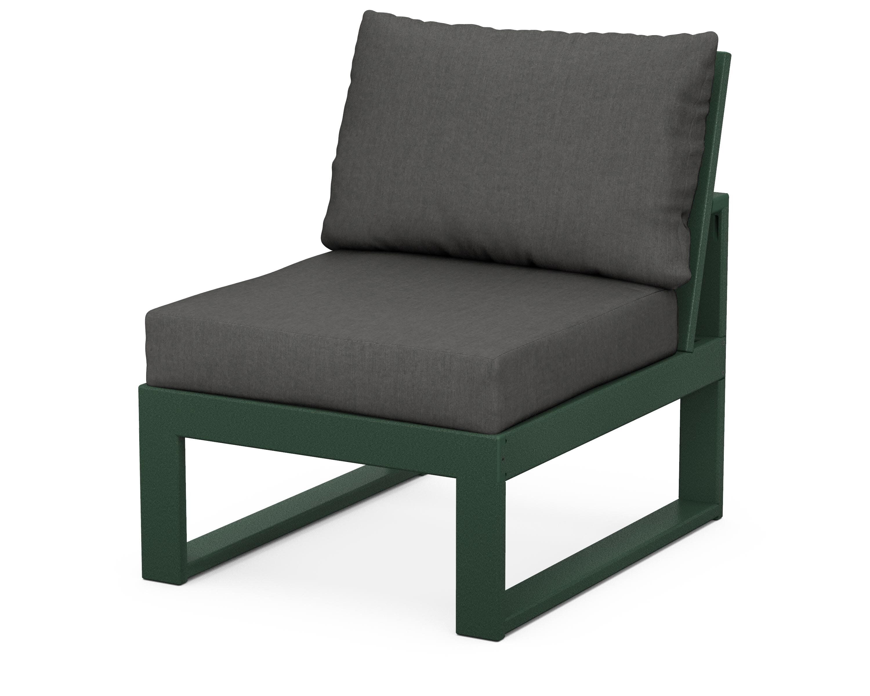 Modular Armless Chair in Green / Spectrum Carbon